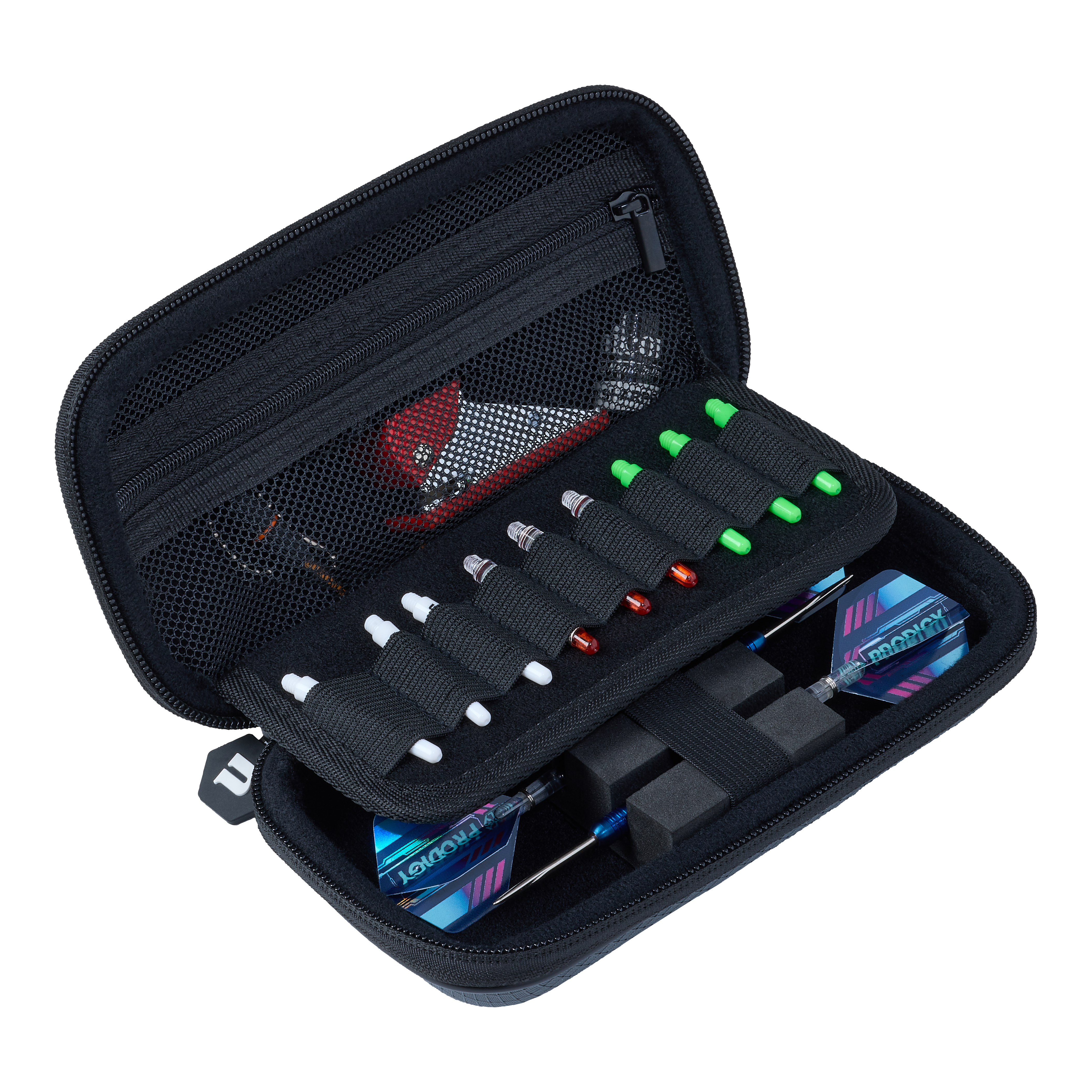 Estuche pequeño para dardos Unicorn Vanguard - Gris Hier sieht man das Unicorn Vanguard Small Dartcase in der Farbe Grau. Das Etui ist ideal, um Darts und Zubehör zu verstauen.