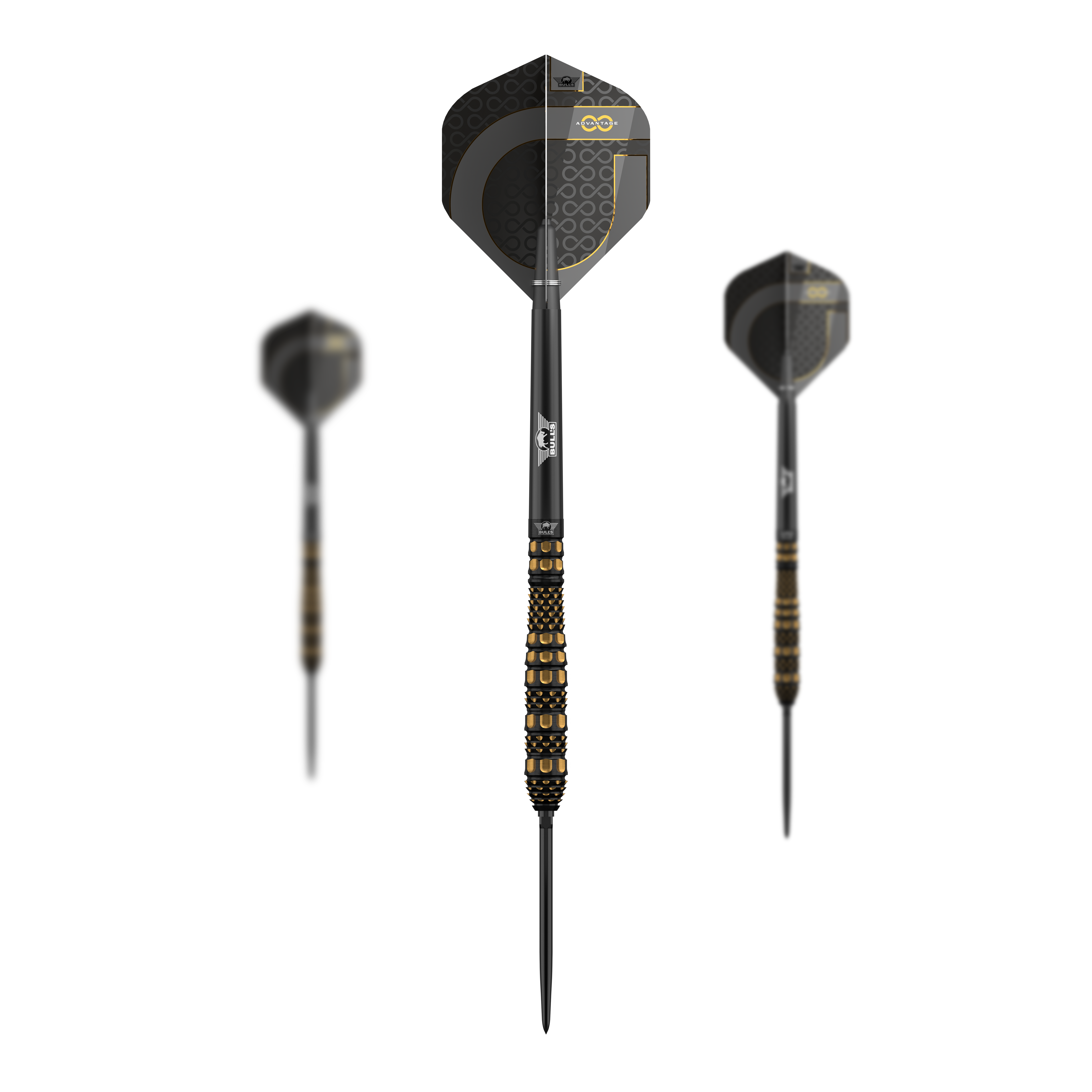 Dardos de acero con punta convertible Torp NL Advantage 95 de Bulls Zu sehen ist das Set Bulls NL Advantage 95 Torp Convertible Point Steeldarts. Es sind mehrere Darts enthalten.