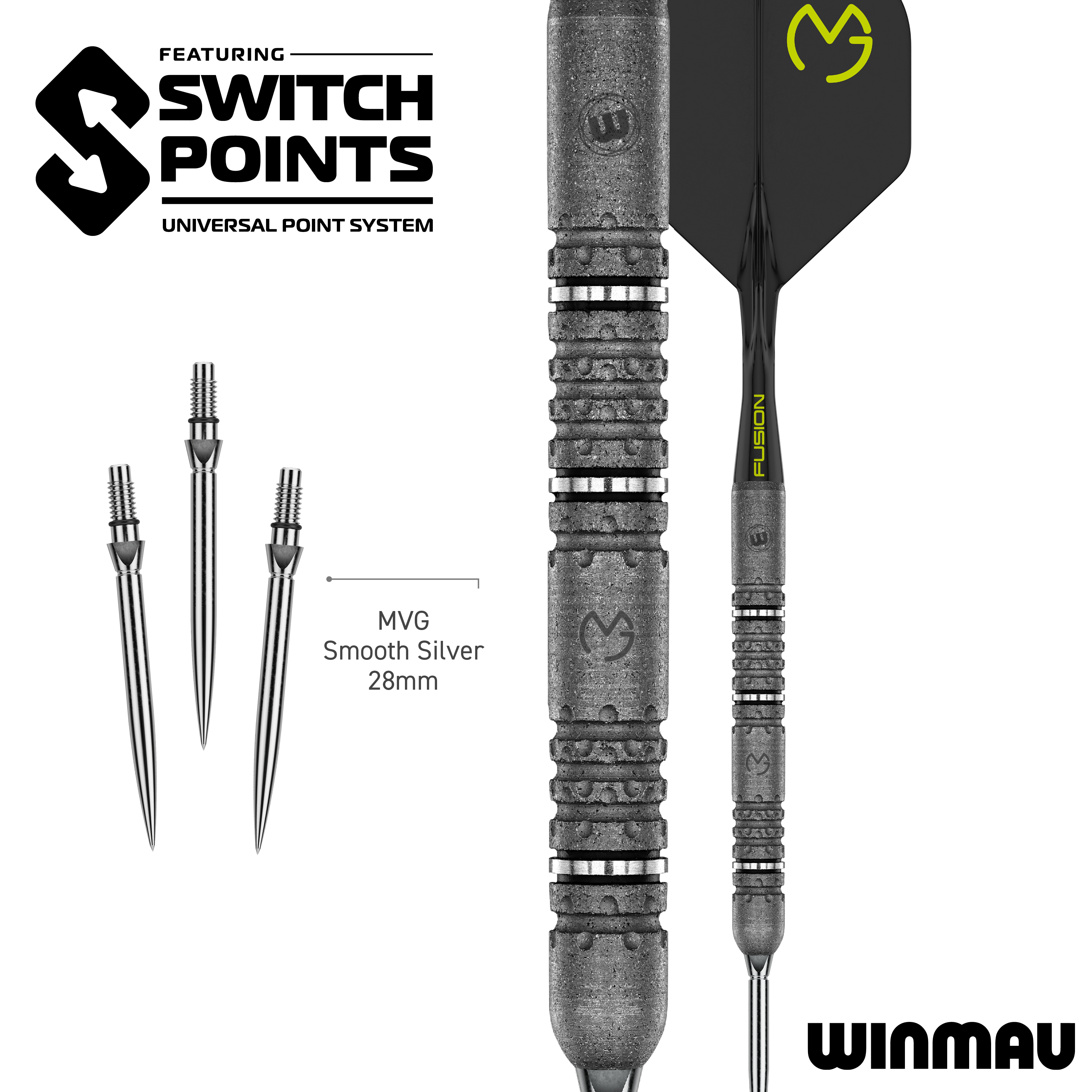 Winmau Michael van Gerwen Signature Edition Switch Points Dardos de acero Zu sehen sind die Winmau MvG Signature Edition Switch Points Steeldarts. Sie eignen sich ideal für ambitionierte Dartspieler.