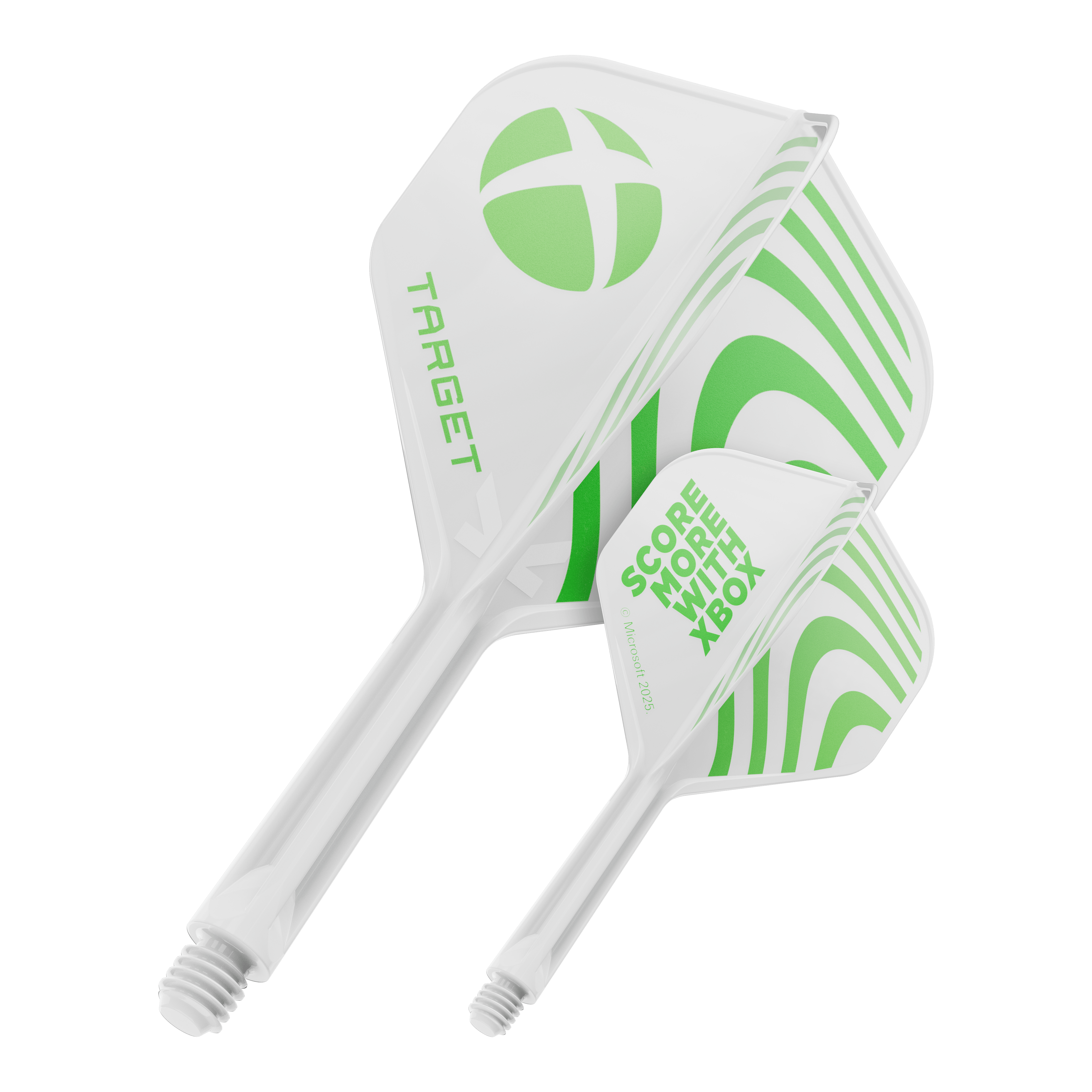 Plumas estándar Target Xbox K-Flex No2 - Blancas Ein Produktbild mit dem Dateinamen 410611_Target_Xbox_KFlex_No2_Standard_Flights_26mm_1. Das Bild zeigt vermutlich ein Dartzubehör.