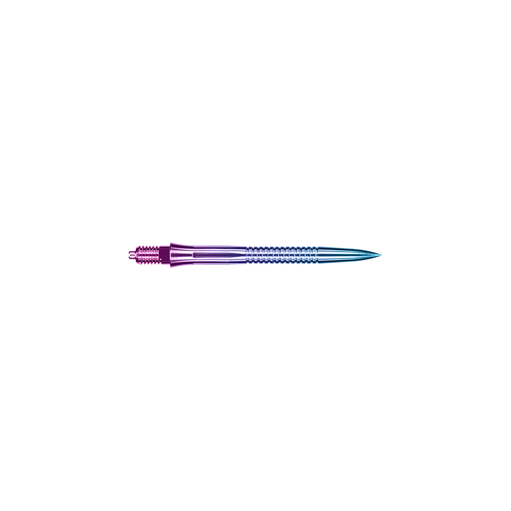 Puntas de dardo Caliburn EZ-EVO - Ranuradas - Arcoíris Regenbogenfarbene Dartspitze mit Rillen, 28 mm lang. Sie eignet sich für abwechslungsreiche Dartspiele.