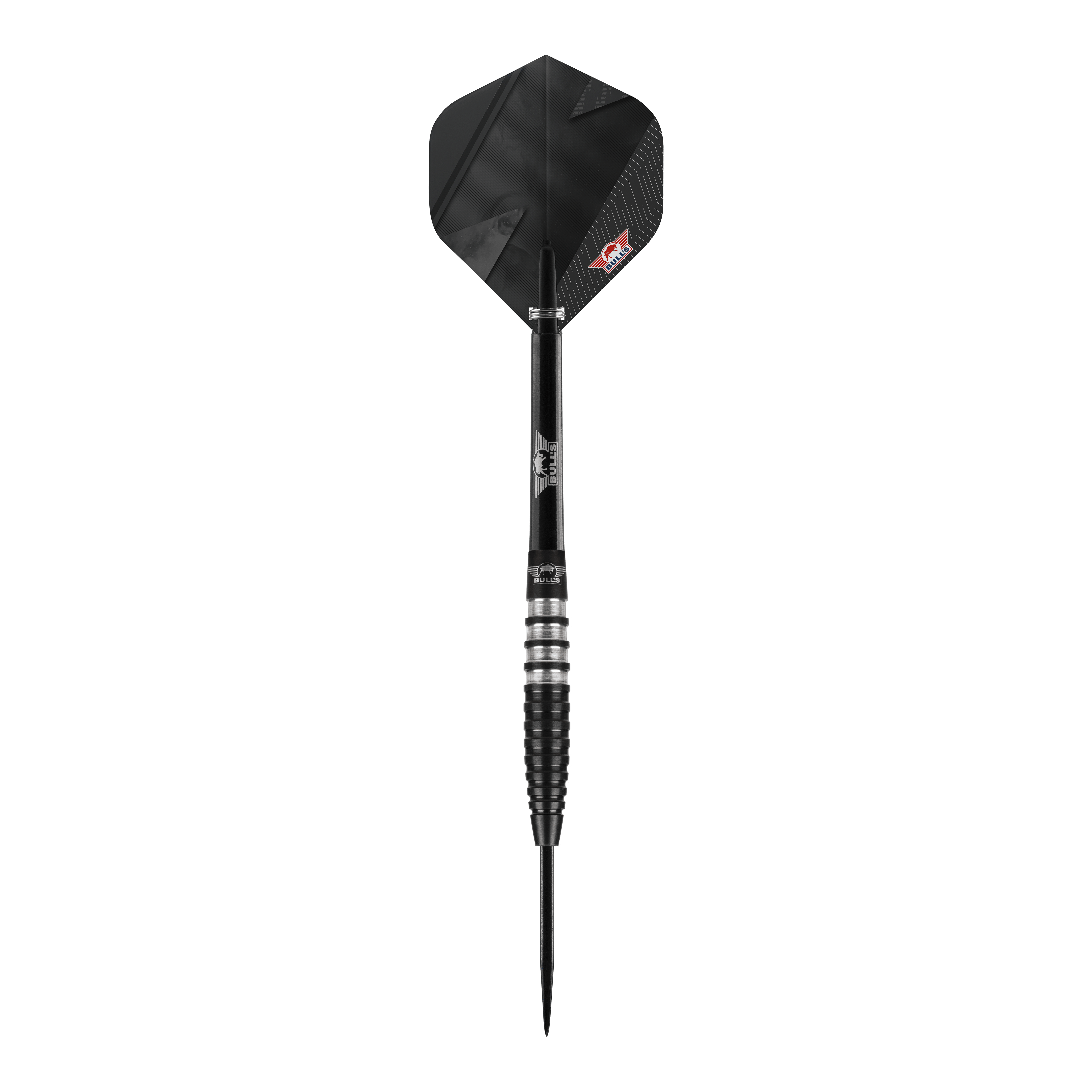 Dardos de acero negros Bulls NL Lightning Der "Bulls NL Lightning Black Steeldart" ist ein eleganter Dartpfeil in Schwarz mit silbernen Akzenten. Er hat ein modernes Design und eignet sich für professionelle Dartspieler.