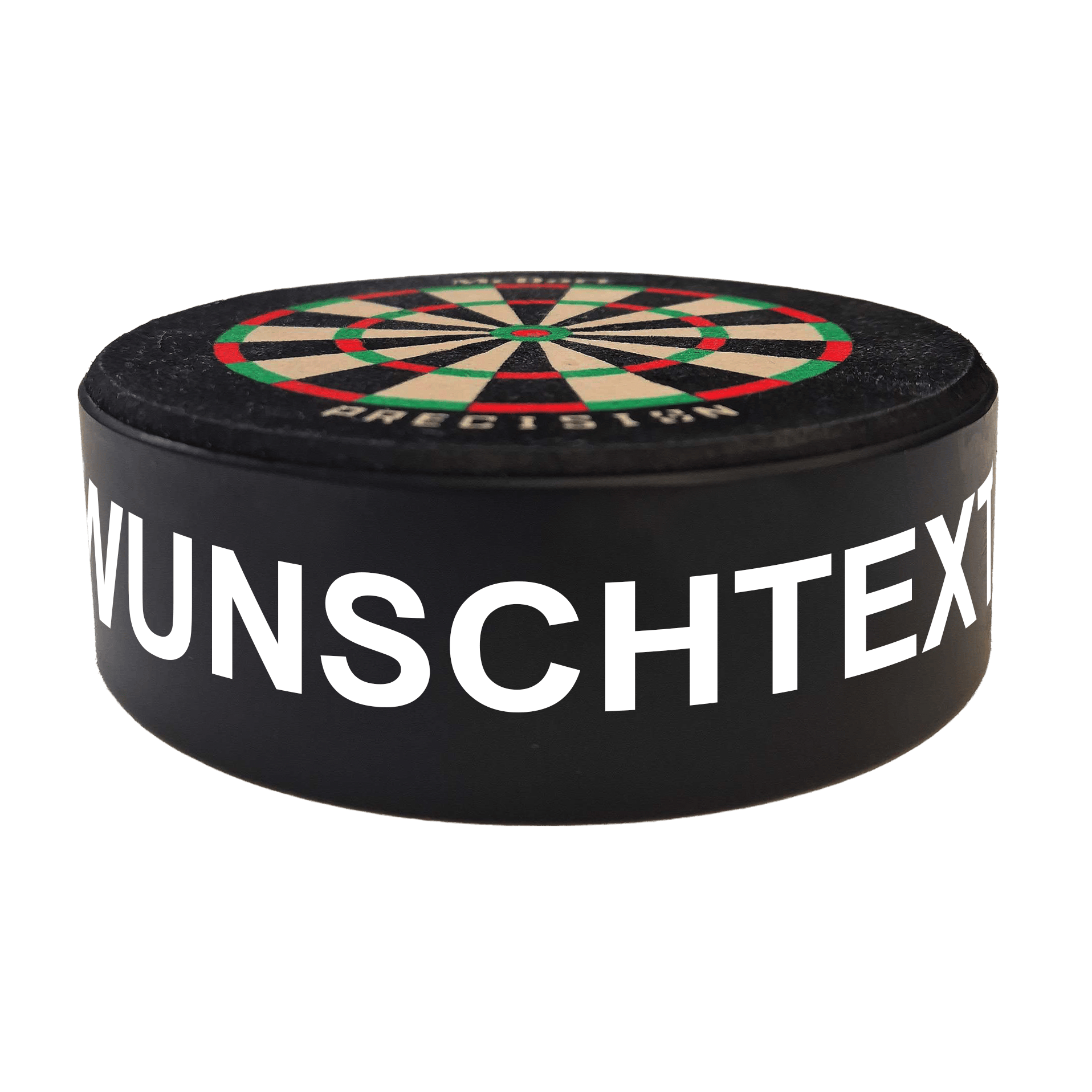 Mini diana de dardos de precisión McDart con texto personalizado Dieses Bild zeigt ein Produktbild mit dem Dateinamen 765_McDart_Mini_Precision_Dartboard_Darthalter_2_Arial. Das genaue Produkt ist nicht angegeben.