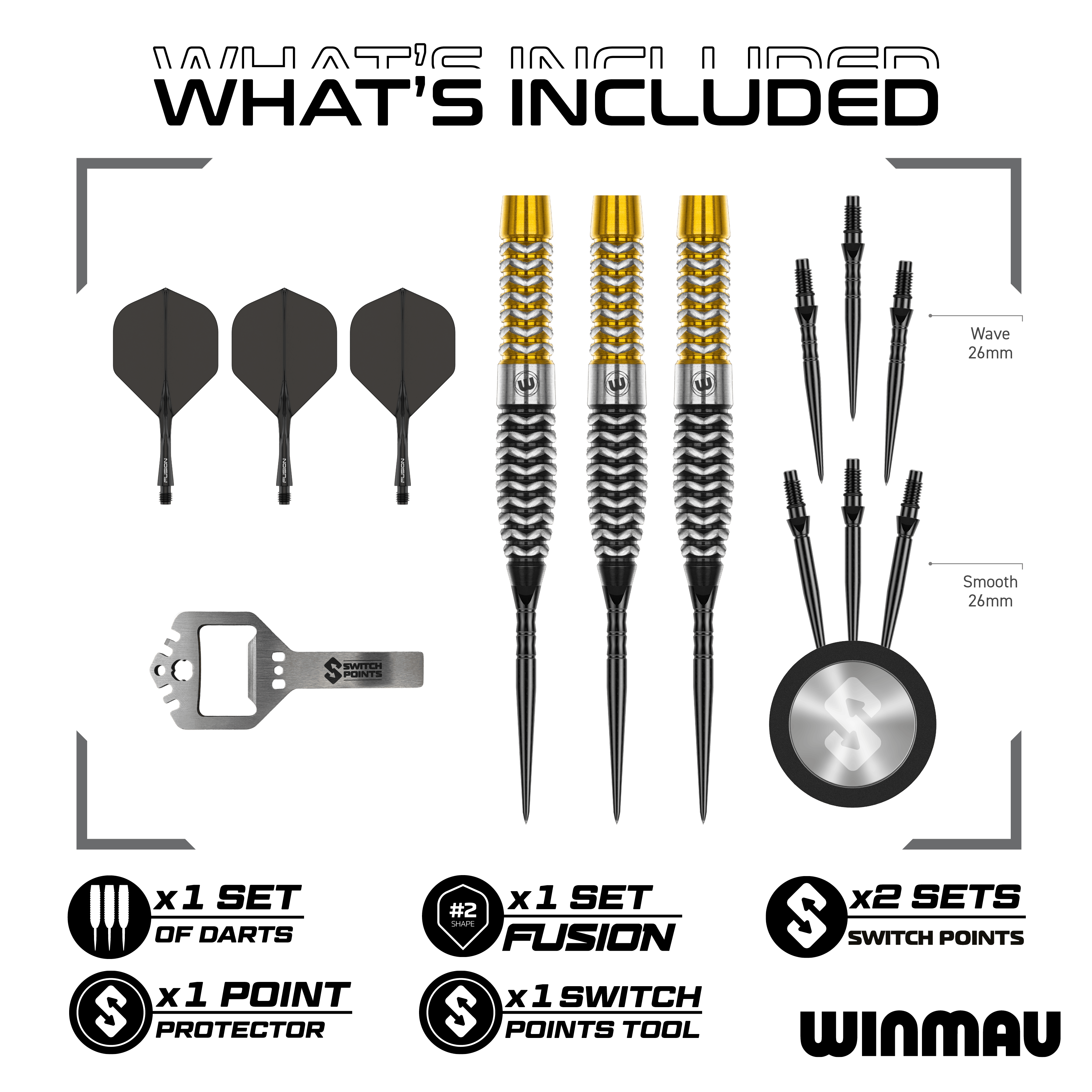 Puntos de conmutación de torpedos Winmau Exion Steeldarts Auf dem Bild ist wahrscheinlich ein Winmau Exion Torpedo Switch Points Steeldarts aus einer weiteren Ansicht zu sehen. Es illustriert ein Darts-Produkt.