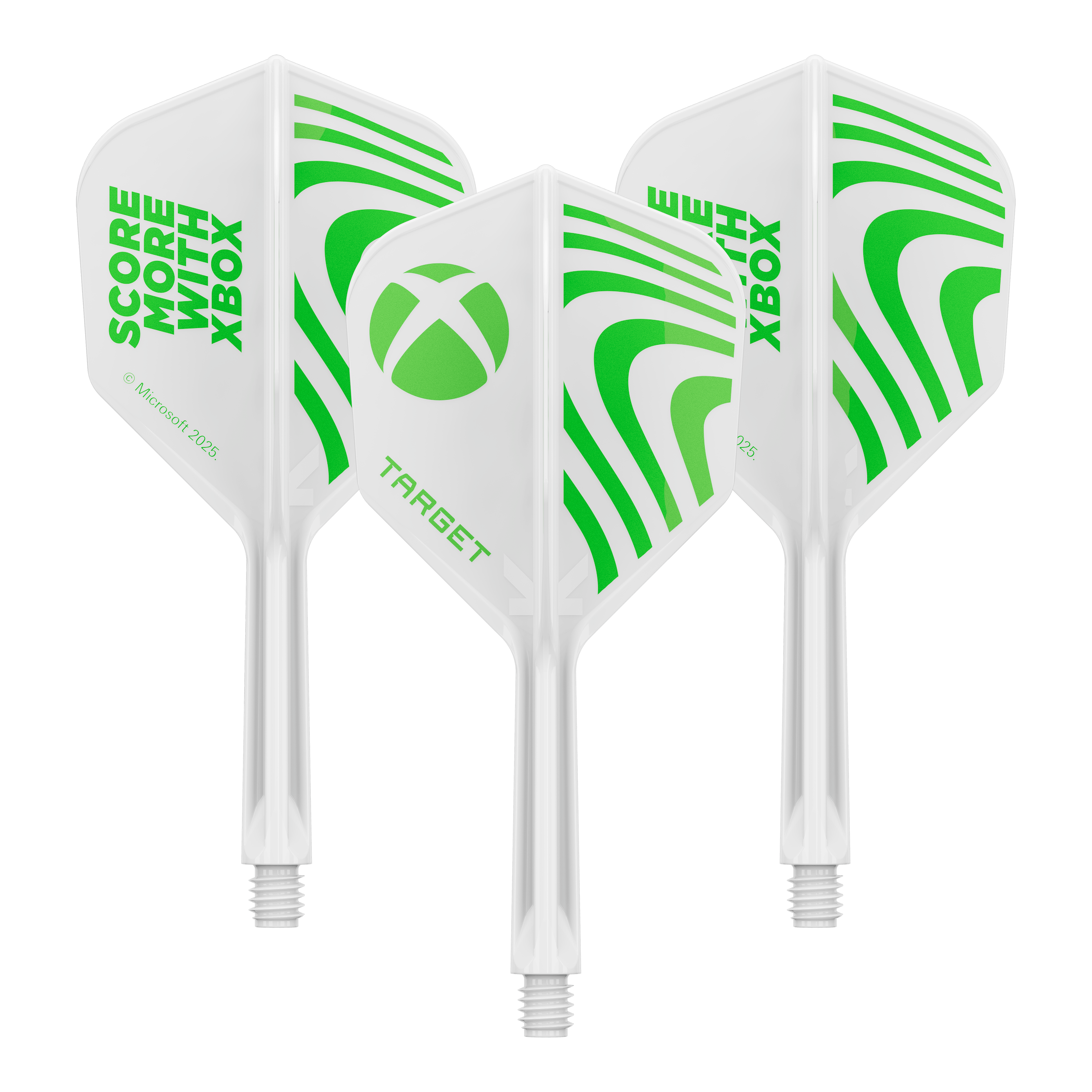 Plumas Target Xbox K-Flex No6 - Blancas Dieses Bild zeigt vermutlich Target Xbox KFlex No6 Flights in der Größe 19mm, ein Set. Das Bild dient zur Veranschaulichung der Dart-Zubehörteile.