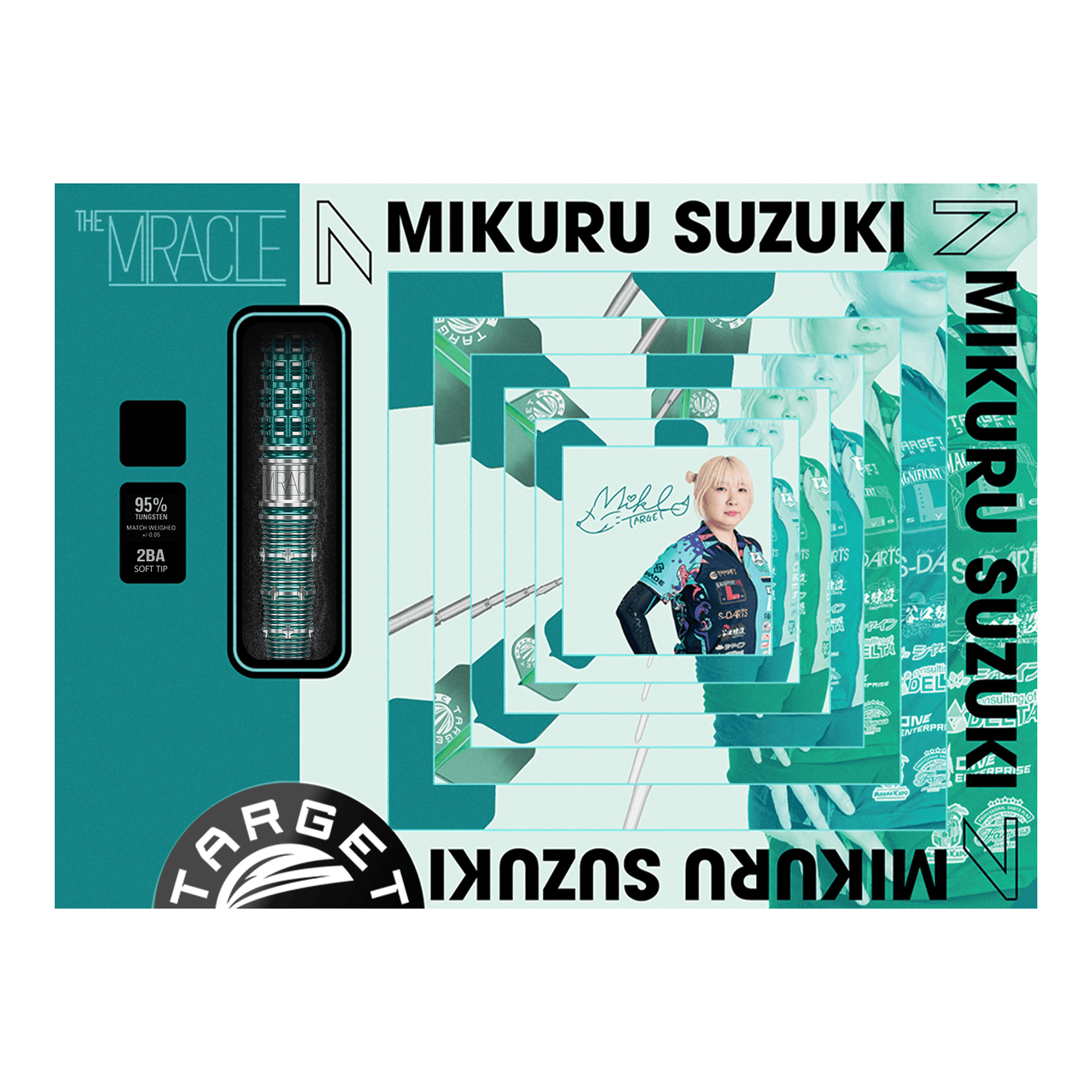 Dardos blandos Target Japan Mikuru Suzuki The Miracle GEN7 - 21,5 g Abgebildet sind die Target Japan Mikuru Suzuki The Miracle GEN7 Softdarts - 21,5g. Diese Dartpfeile wurden für Mikuru Suzuki entworfen.