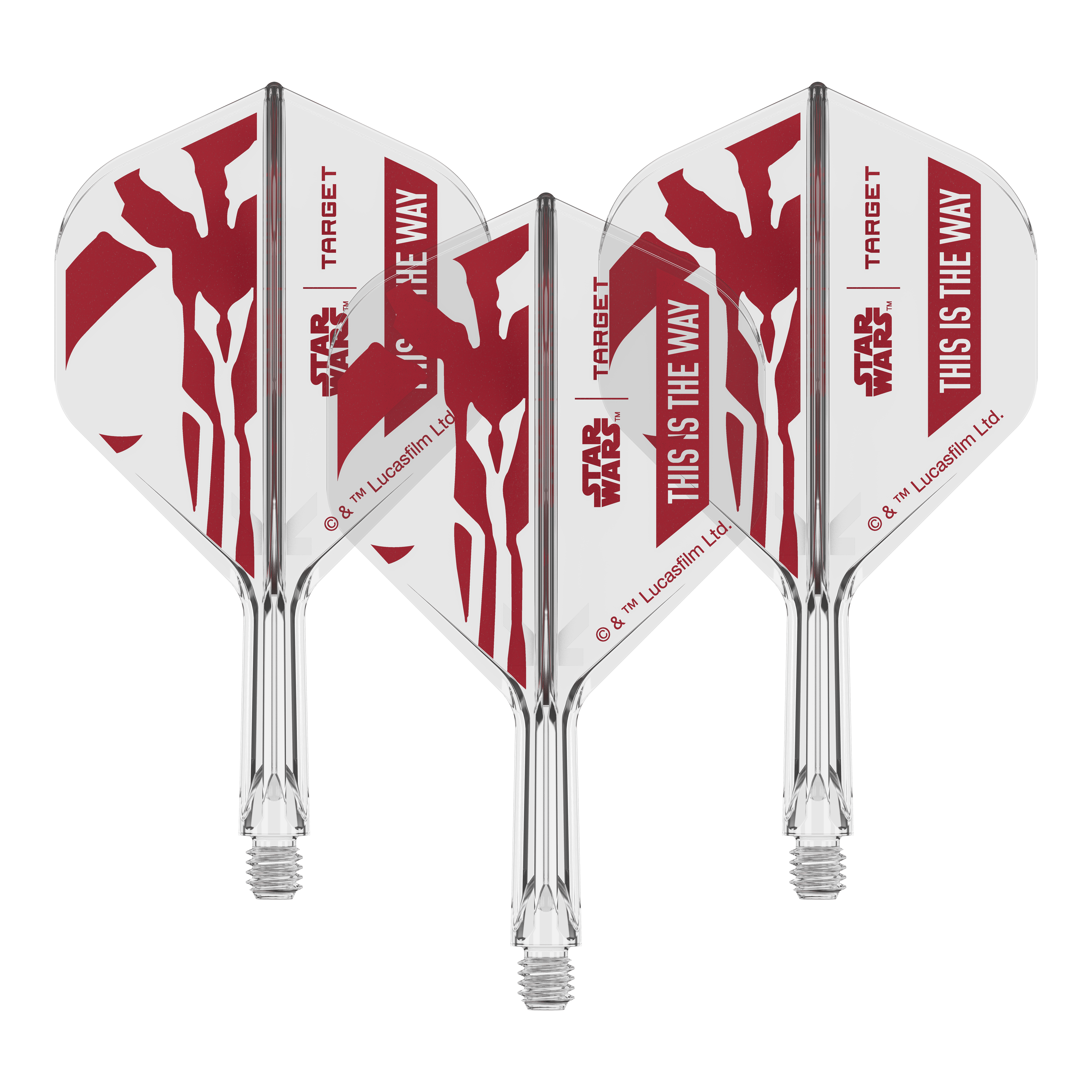 Dieses Dart-Flight zeigt das Star Wars Motiv 'This Is The Way'. Es ist das Modell 'K-Flex This Is The Way No2 Standard Flights' mit 19mm.