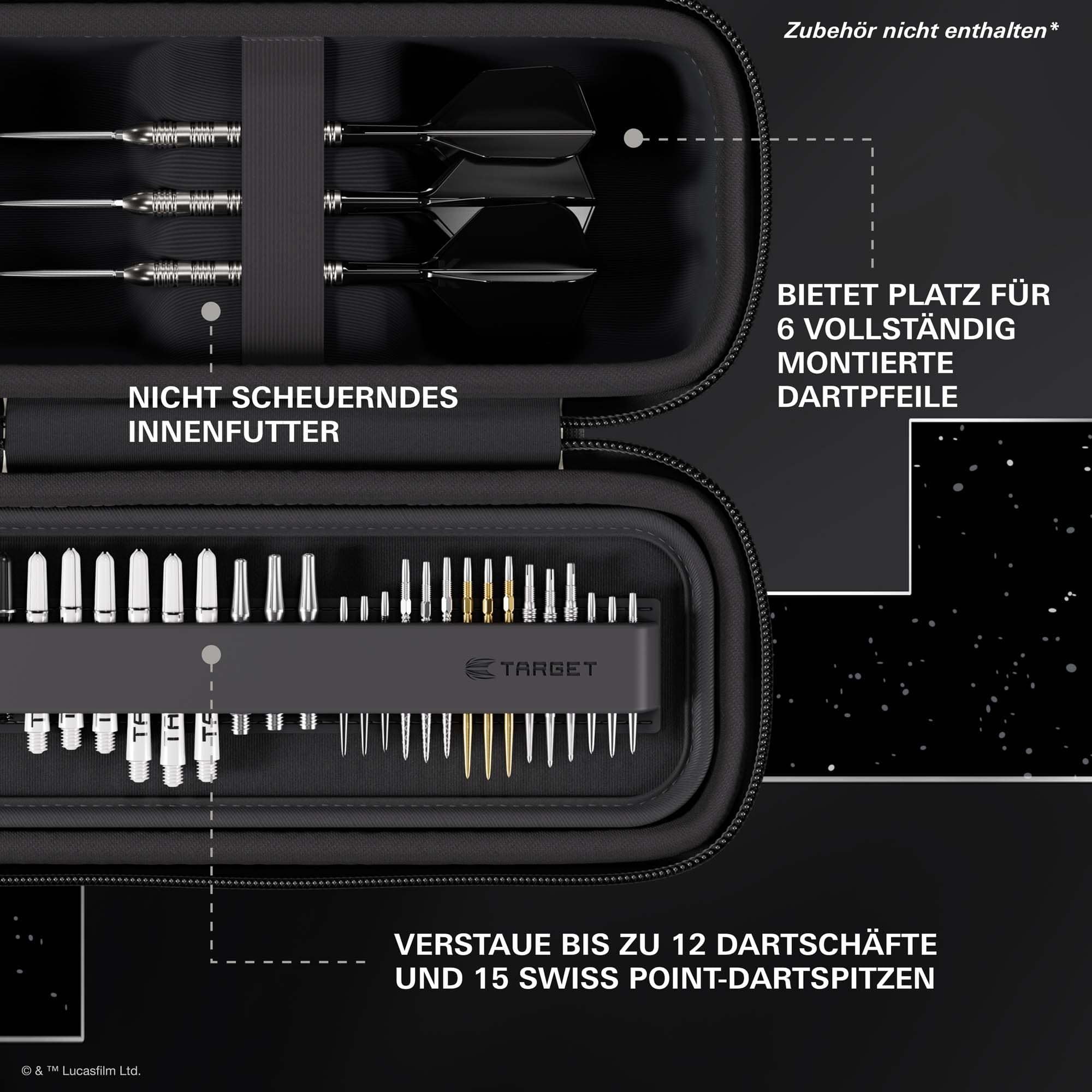 Estuche para dardos Target Star Wars Boa - Stormtrooper Das Target Star Wars Boa Dartcase - Stormtrooper ist hier abgebildet. Das Produkt zeigt ein Star Wars Stormtrooper Motiv.