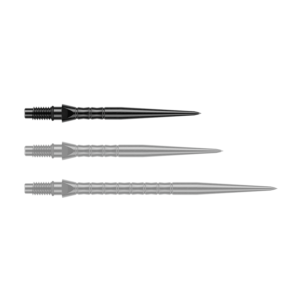Puntas de dardos de acero Winmau Switch Point Wave - negras Zu sehen sind schwarze Steeldartspitzen mit einer Länge von 26 mm. Diese Spitzen eignen sich für das Dartspiel mit Steeldarts.