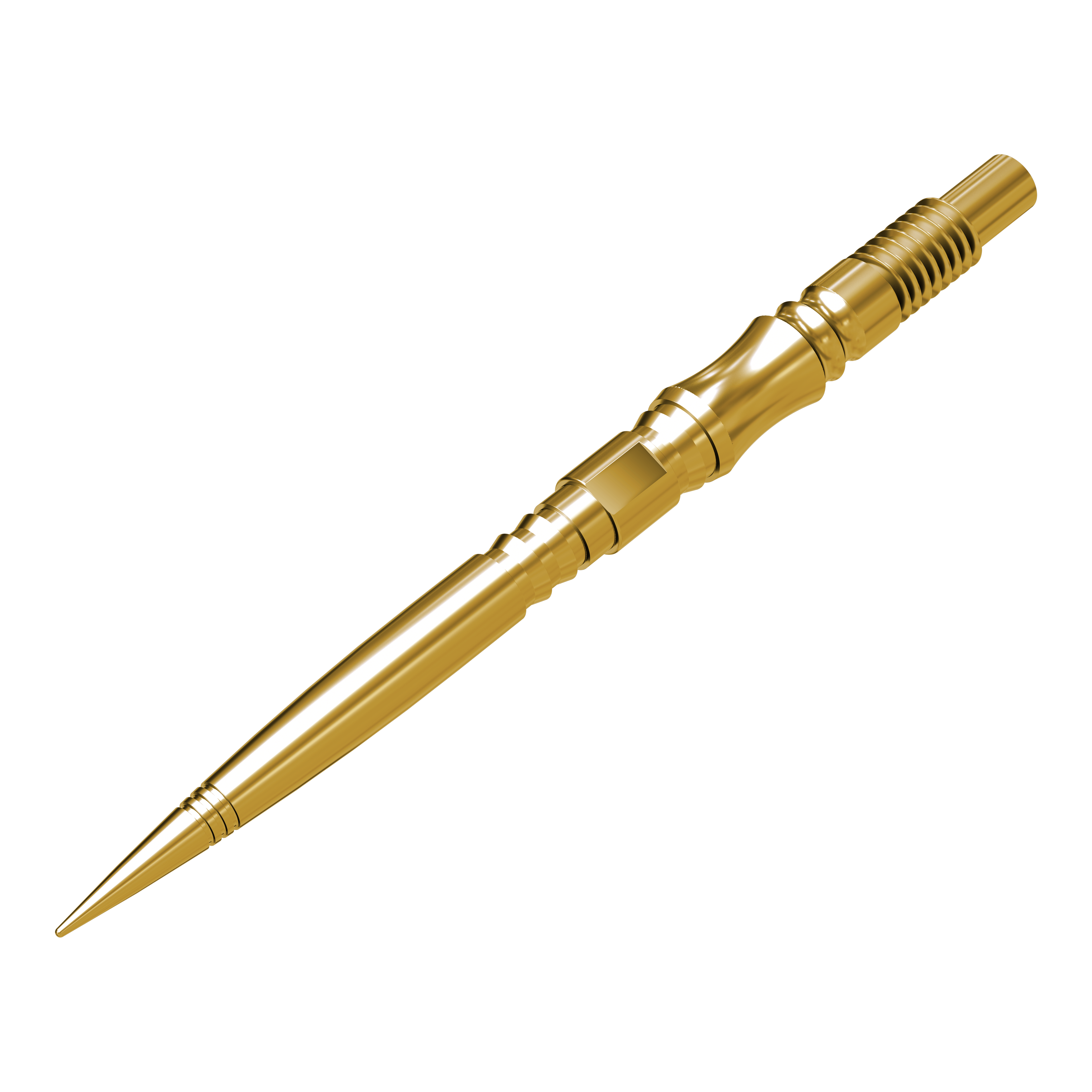 Puntas de dardo Harrows Quick Point Axis Elite Series - Oro Die Harrows Quick Point Axis Elite Series Dartspitzen in Gold werden hier präsentiert. Die Dartspitzen liegen in einer Reihe und zeigen ihre metallische Farbe.