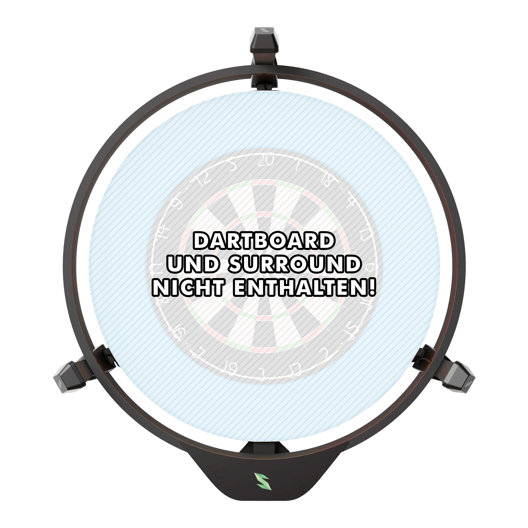 Scolia Home 2 FLEX - Sistema electrónico de puntuación automática con anillo de iluminación 2026 Das Bild zeigt das Produkt "Scolia Home 2 FLEX - Electronic Score System mit Beleuchtungsring". In der Mitte steht der Hinweis: "Dartboard und Surround nicht enthalten!"