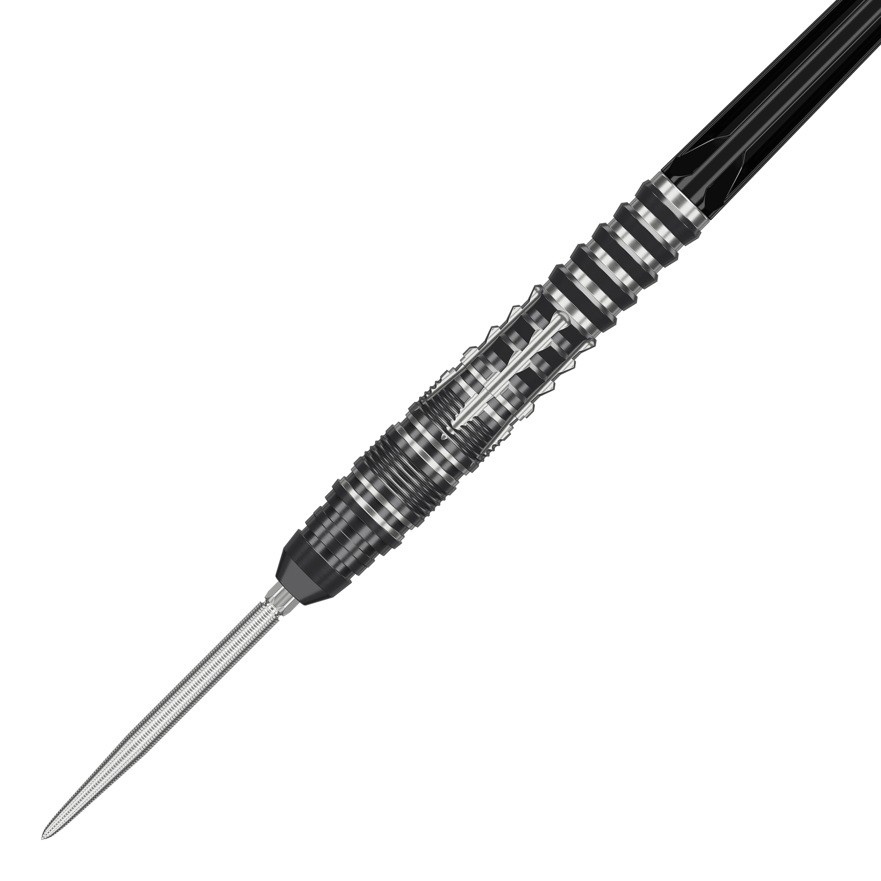 Das Foto zeigt die Target Japan Black Marque Blaze Swiss Point Steeldarts - 23g. Die Darts verfügen über spezielle Spitzen für optimale Leistung beim Spiel.