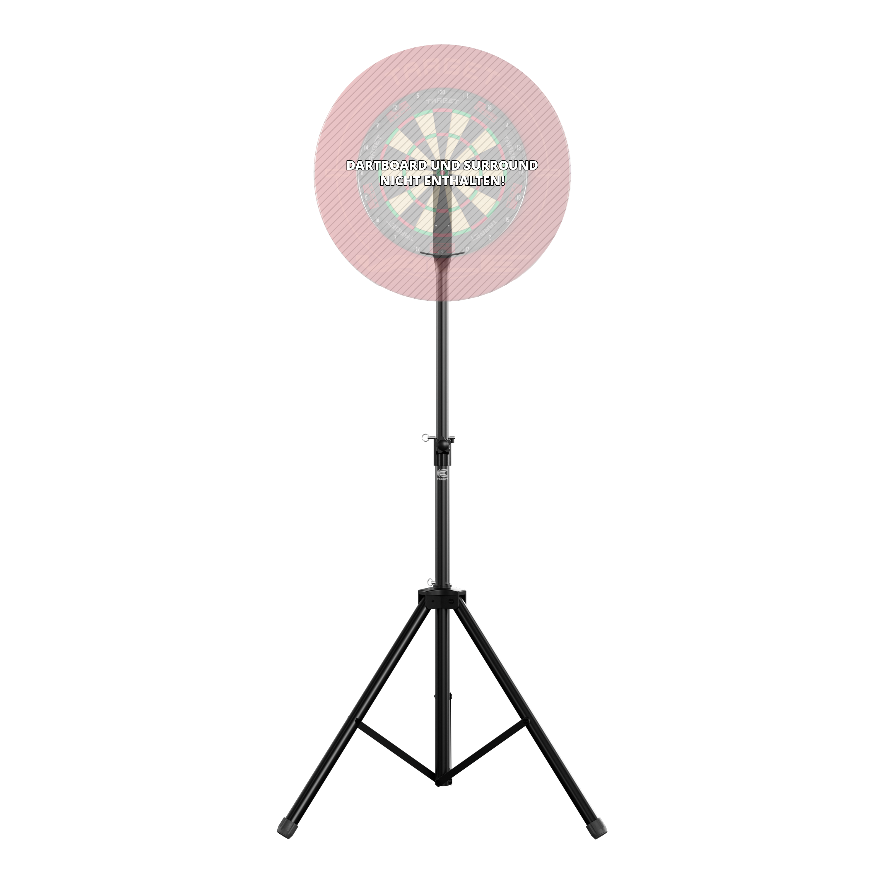 Soporte para diana Das Bild zeigt einen Target Dartboard Stand mit einem stabilen, dreibeinigen Stativ. Die Dartscheibe und der Surround sind nicht enthalten.