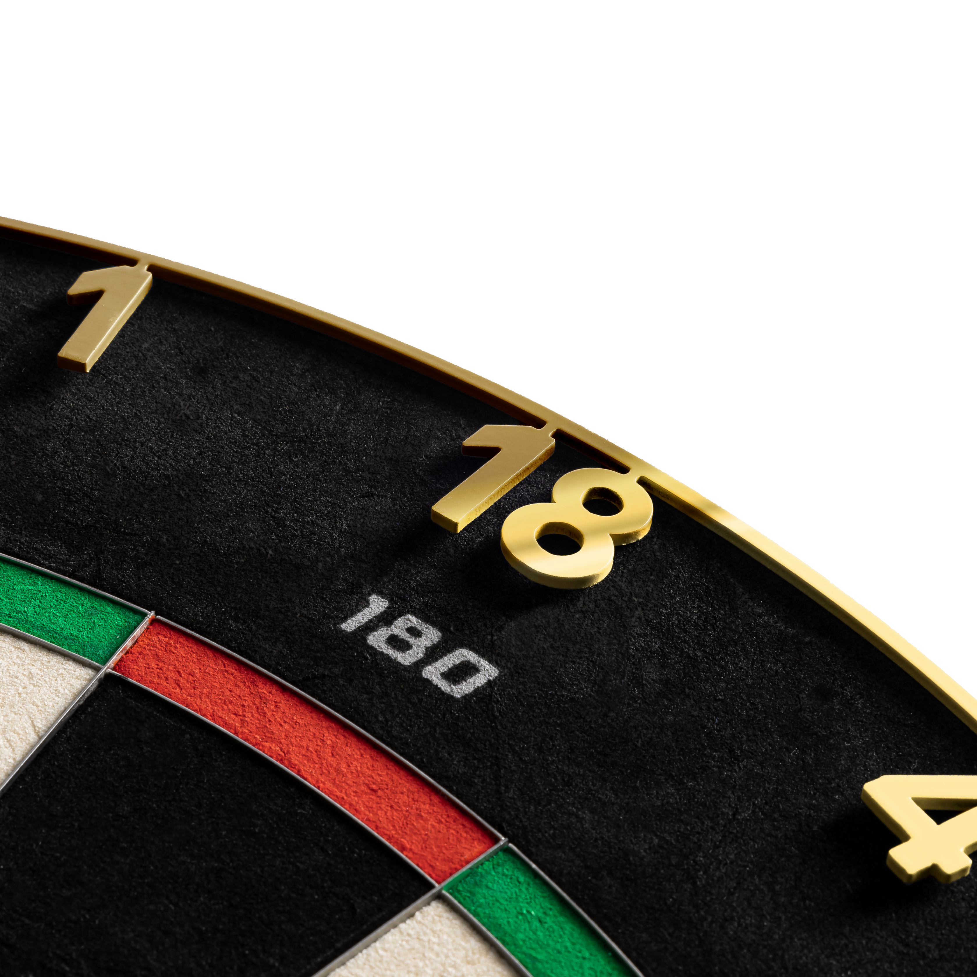 Diana de dardos Precise 180 Endorphine de acero con anilla numerada - Dorada Hier sieht man das Precise 180 Endorphine Steeldartboard mit Nummernring in Gold. Die goldene Dartscheibe ist für präzises Spielen konzipiert.