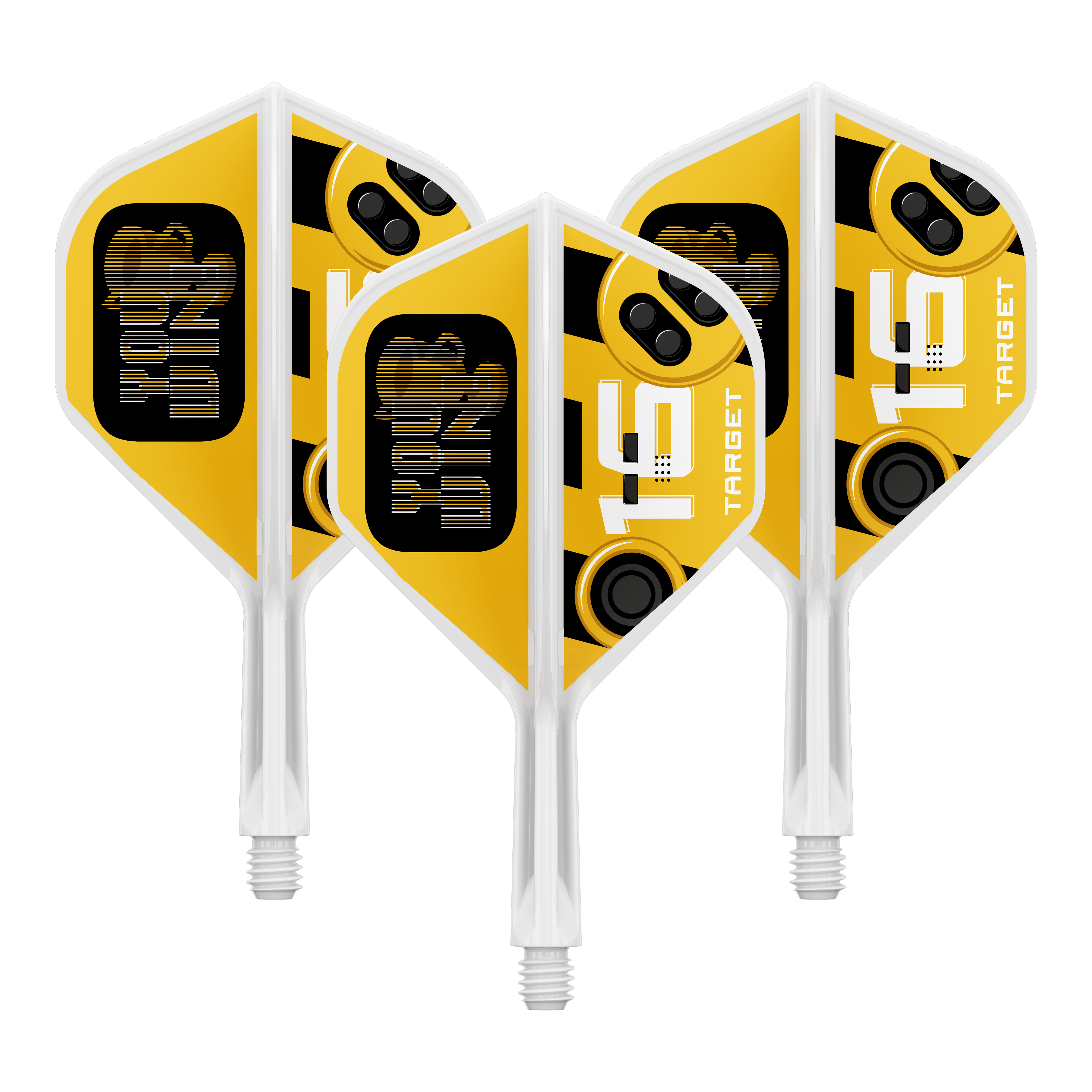 Target K-Flex Gana No. 2 Vuelos estándar Das Bild zeigt einen Artikel mit dem Dateinamen 410591_Target_K-Flex_YouWin_No2_Standard_Flights_19mm_1Set. Es ist wahrscheinlich ein Set von Dart-Flights.