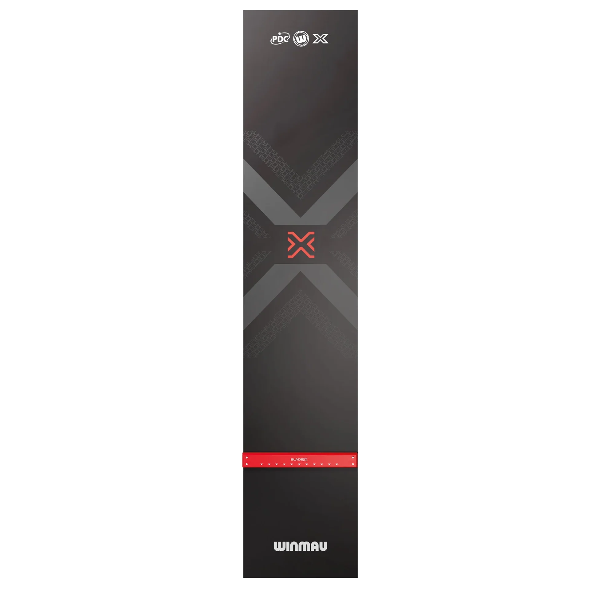 Tapete de dardos de PVC Winmau Blade X Die Abbildung zeigt die Winmau Blade X PVC Dartmatte. Die Dartmatte besteht aus strapazierfähigem PVC und ist für den Schutz des Bodens beim Dartspiel konzipiert.