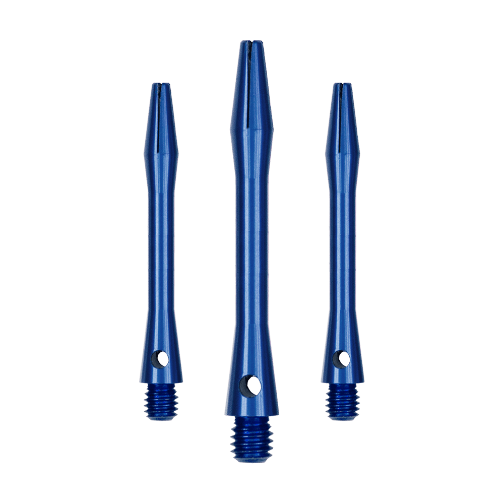 Ejes de aluminio - Azul Mehrere blaue Aluminiumschäfte für Dartpfeile sind abgebildet. Diese Schäfte sind stabil und funktional.