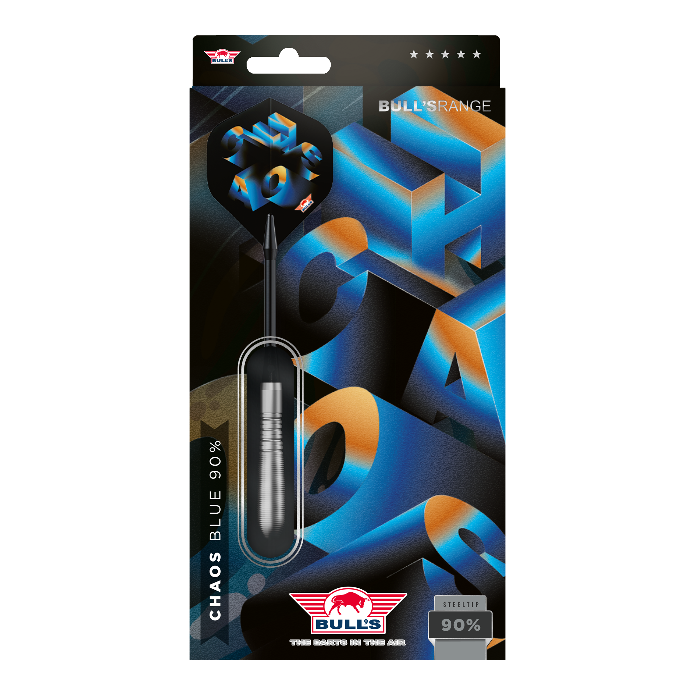 Dardos Bulls NL Chaos Blue Steel - 23 g Das Produkt ist Bulls NL Chaos Blue Steeldarts - 23g. Die Darts sind für ihr blaues Chaos-Design bekannt.