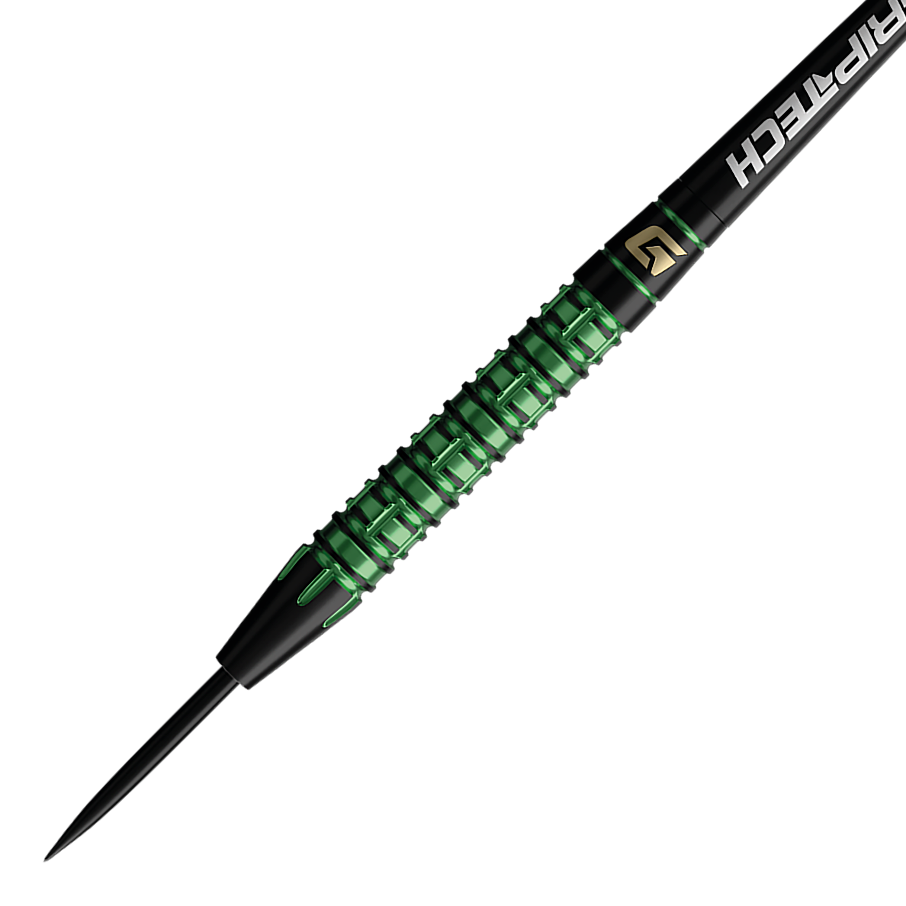 Dardos de acero de tungsteno verde GOAT Athlete Zu sehen sind die GOAT Athlete Green Tungsten Steeldarts. Das Foto präsentiert die Darts aus einer anderen Perspektive.