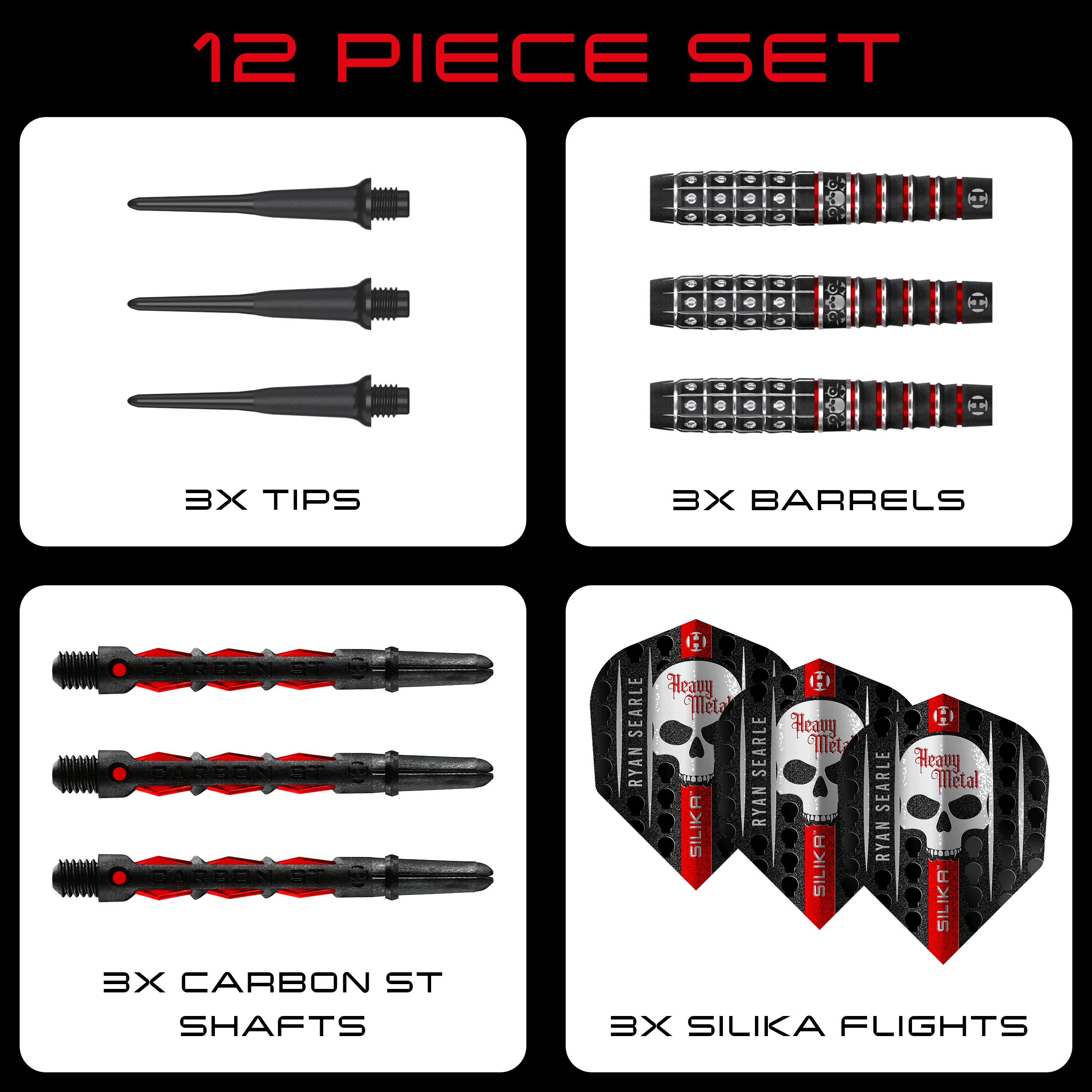 Dardos blandos Ryan Searle Serie 3 de Harrow Abgebildet sind die Harrows Ryan Searle Series 3 Softdarts. Die Darts zeichnen sich durch ihr spezielles Design aus.