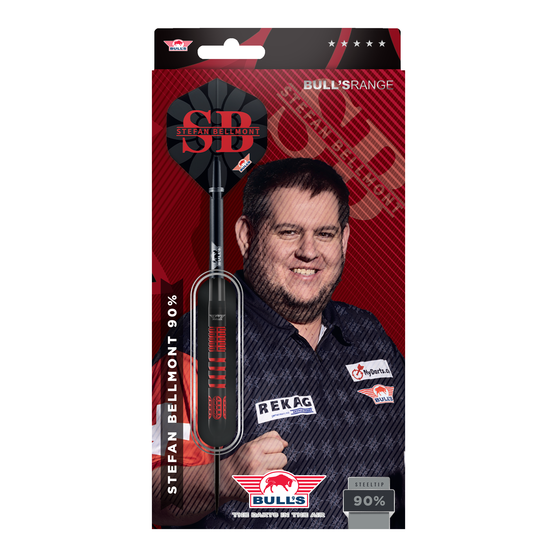 Dardos de acero Bulls NL Stefan Bellmont 90 - 23 g Gezeigt werden die Bulls NL Stefan Bellmont 90 Steeldarts 23g. Sie sind ideal für den Einsatz im Wettkampfsport geeignet.