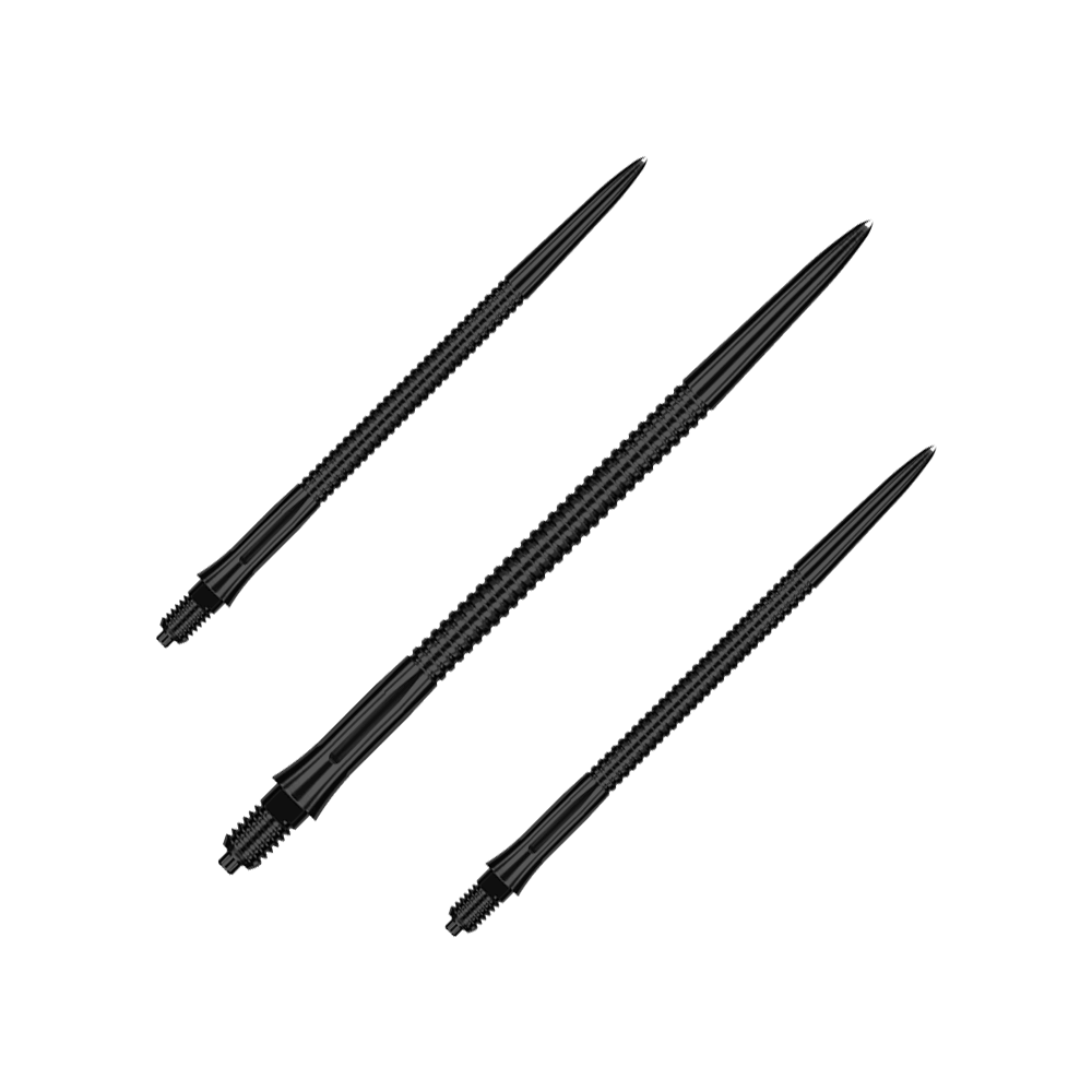 Puntas de dardo Caliburn EZ-EVO - Ranuradas - Negras Ein Satz schwarzer Dartspitzen mit Rillenstruktur, 45 mm lang. Sie sind für Dartspiele geeignet.