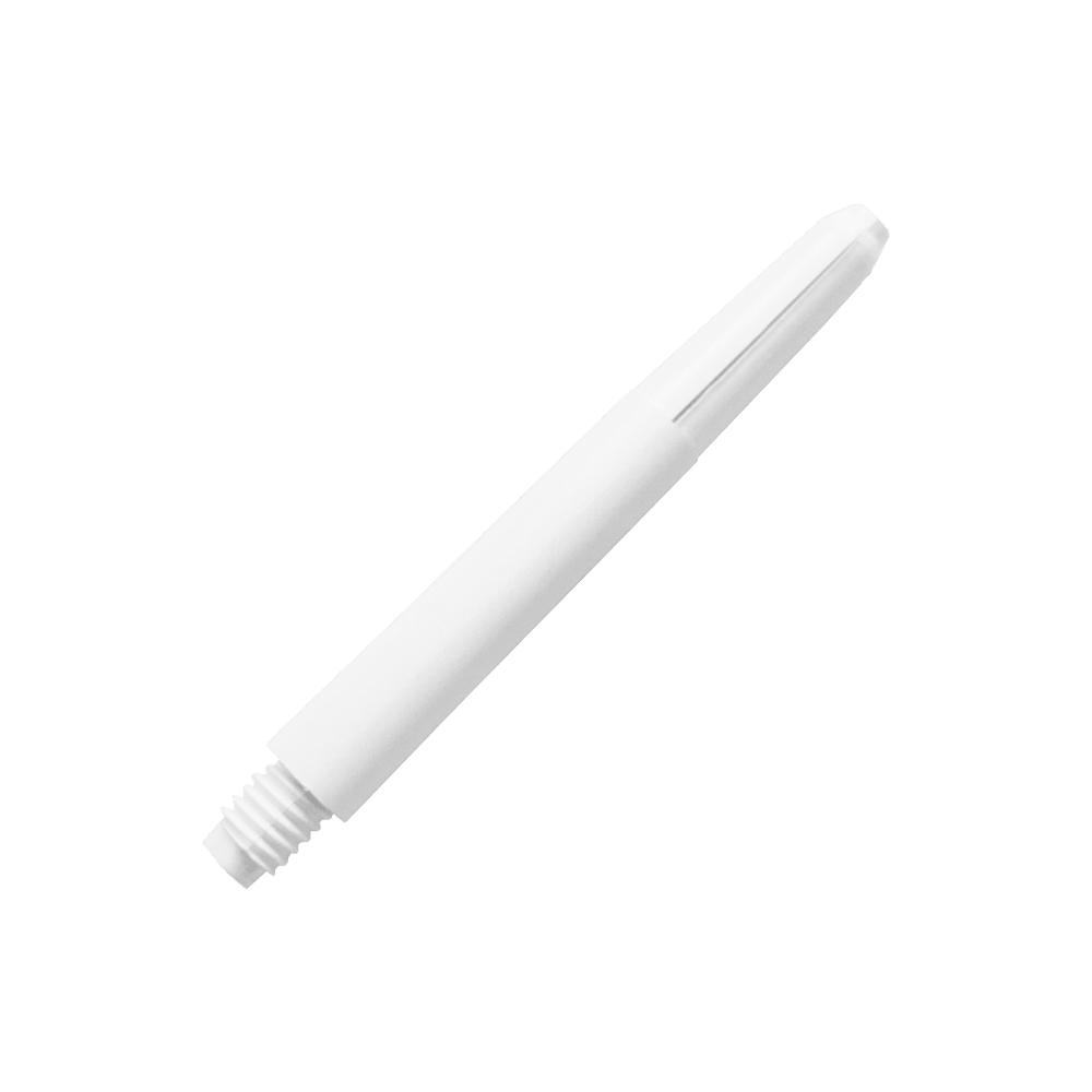 582_Nylon_Shafts_Schneeweiss_40mm_24Lx0virbTE4Hw Auf dem Bild ist ein schneeweißer Nylon-Schaft zu sehen. Er hat ein einfaches, glattes Design und ist für den Einsatz bei Dartpfeilen geeignet.