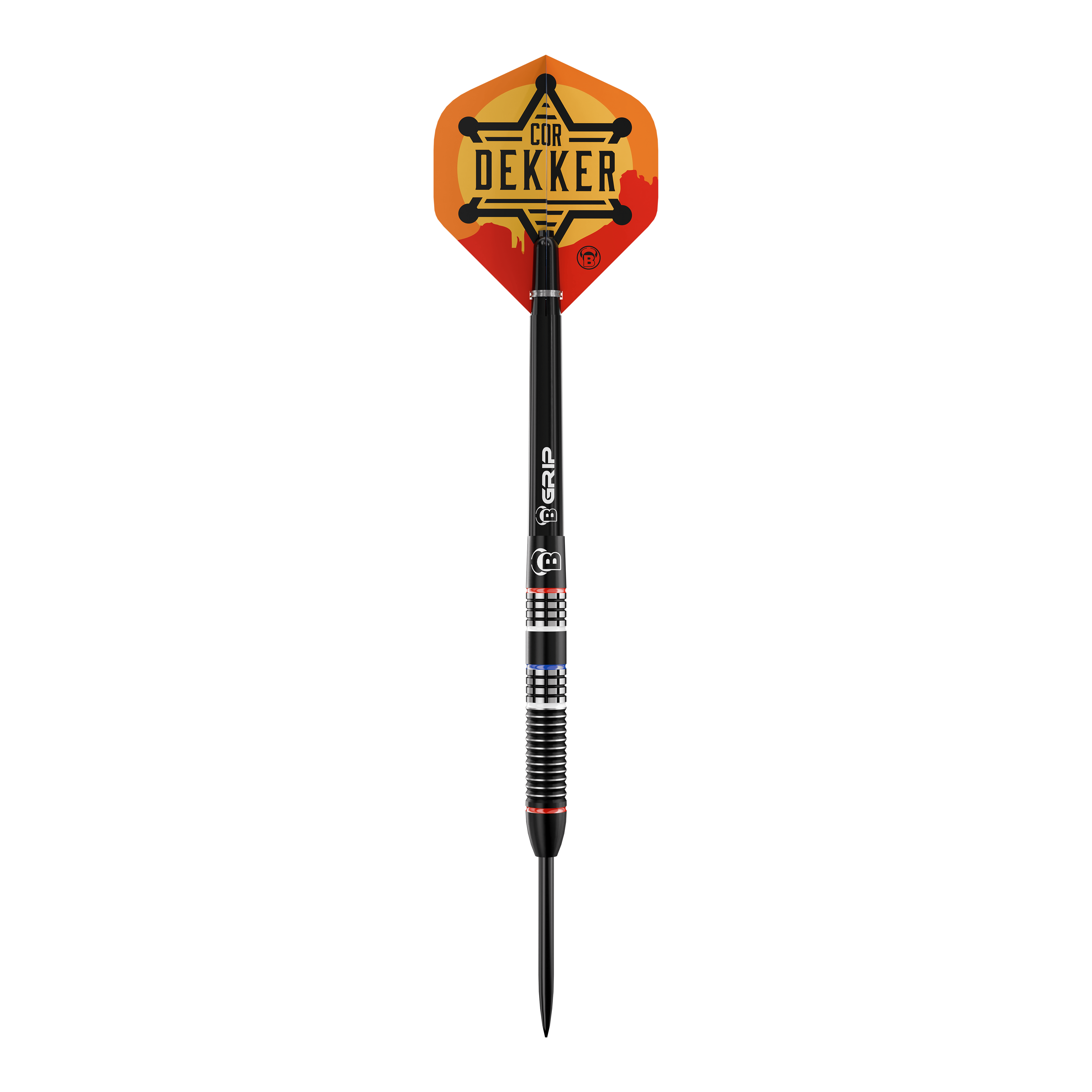 Dardos de acero Bulls Cor Dekker The Sheriff - 23 g Das Bild zeigt Bulls Cor Dekker The Sheriff Steeldarts, 23 Gramm schwer. Diese Steeldarts sind für ambitionierte Dartspieler konzipiert.