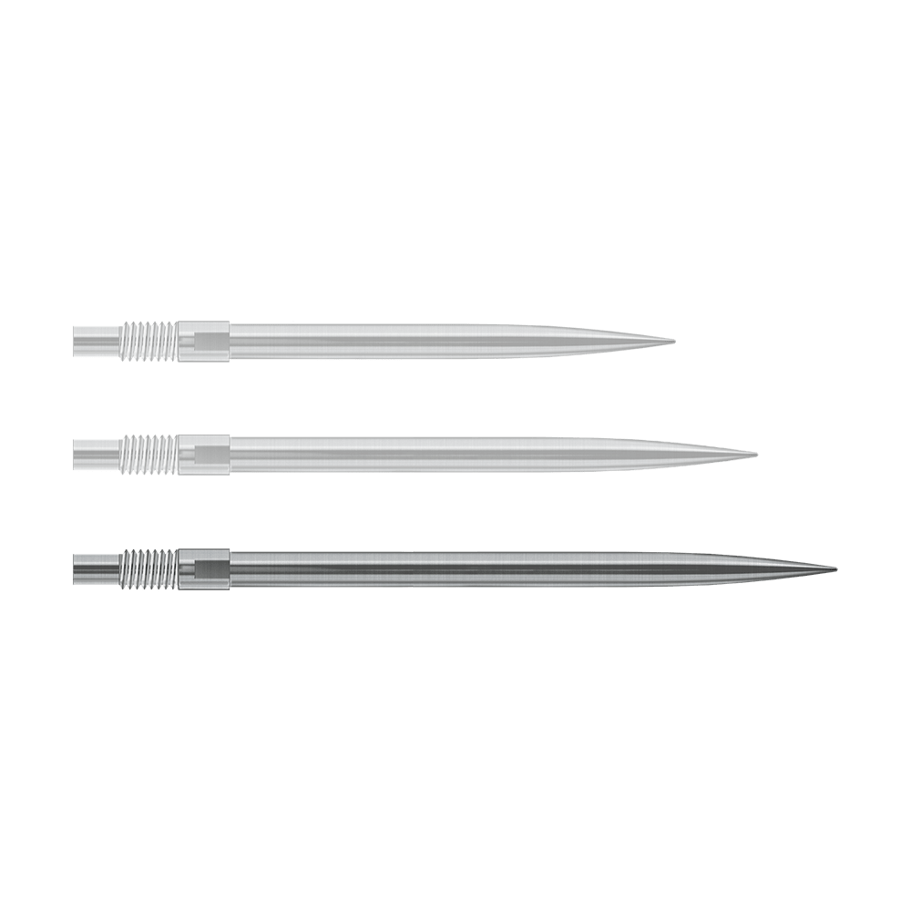 Puntas de dardos Harrows Quick Point - Plateadas Abgebildet sind wahrscheinlich silberne Dartspitzen von Harrows mit einer Länge von 40mm. Die Datei heißt 'QP23950_Harrows_QuickPoint_Dartspitzen_Silber_40mm_1'.