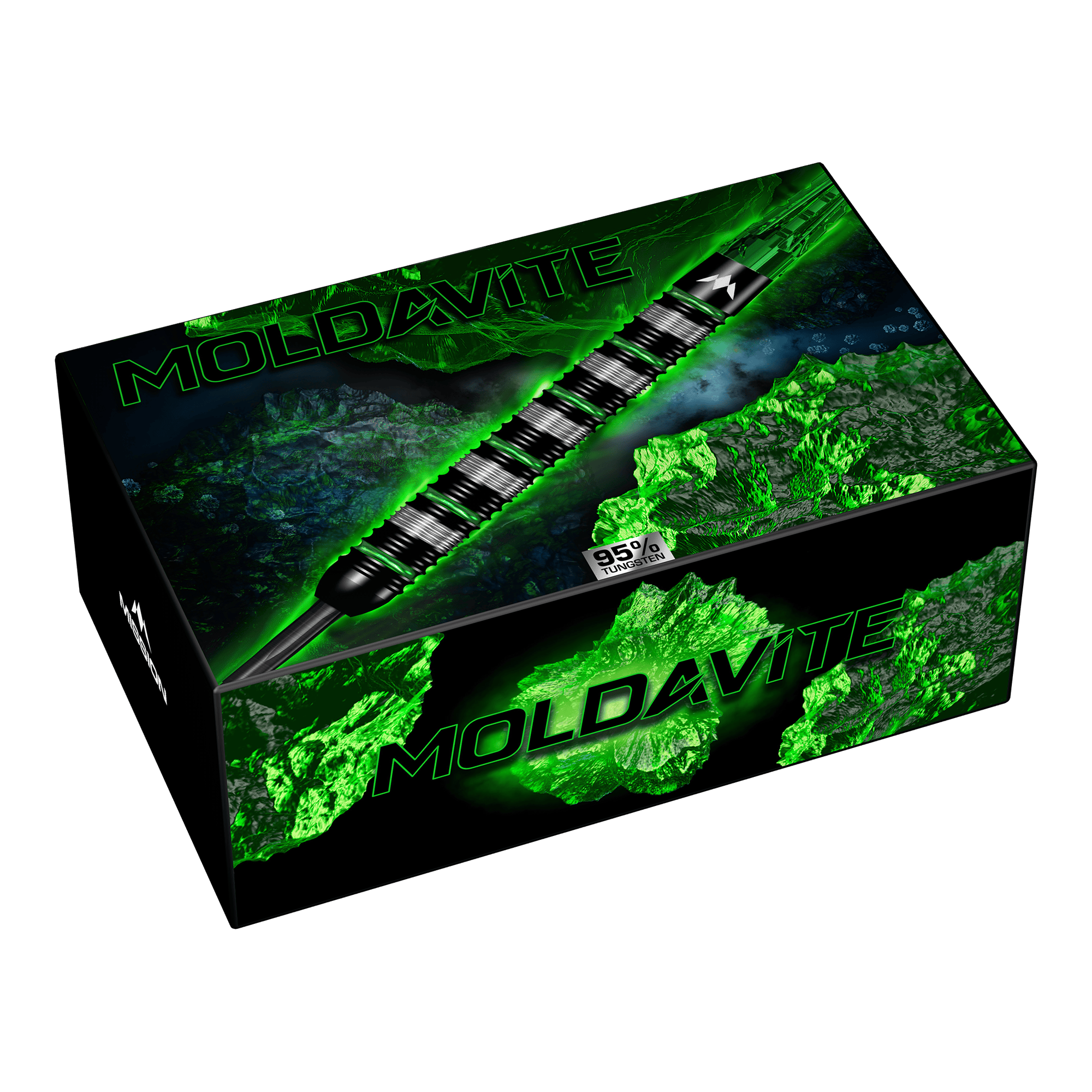Mission Moldavite Steeldarts - 23g ist das abgebildete Produkt. Es handelt sich um hochwertige Steeldarts für Dartspieler.