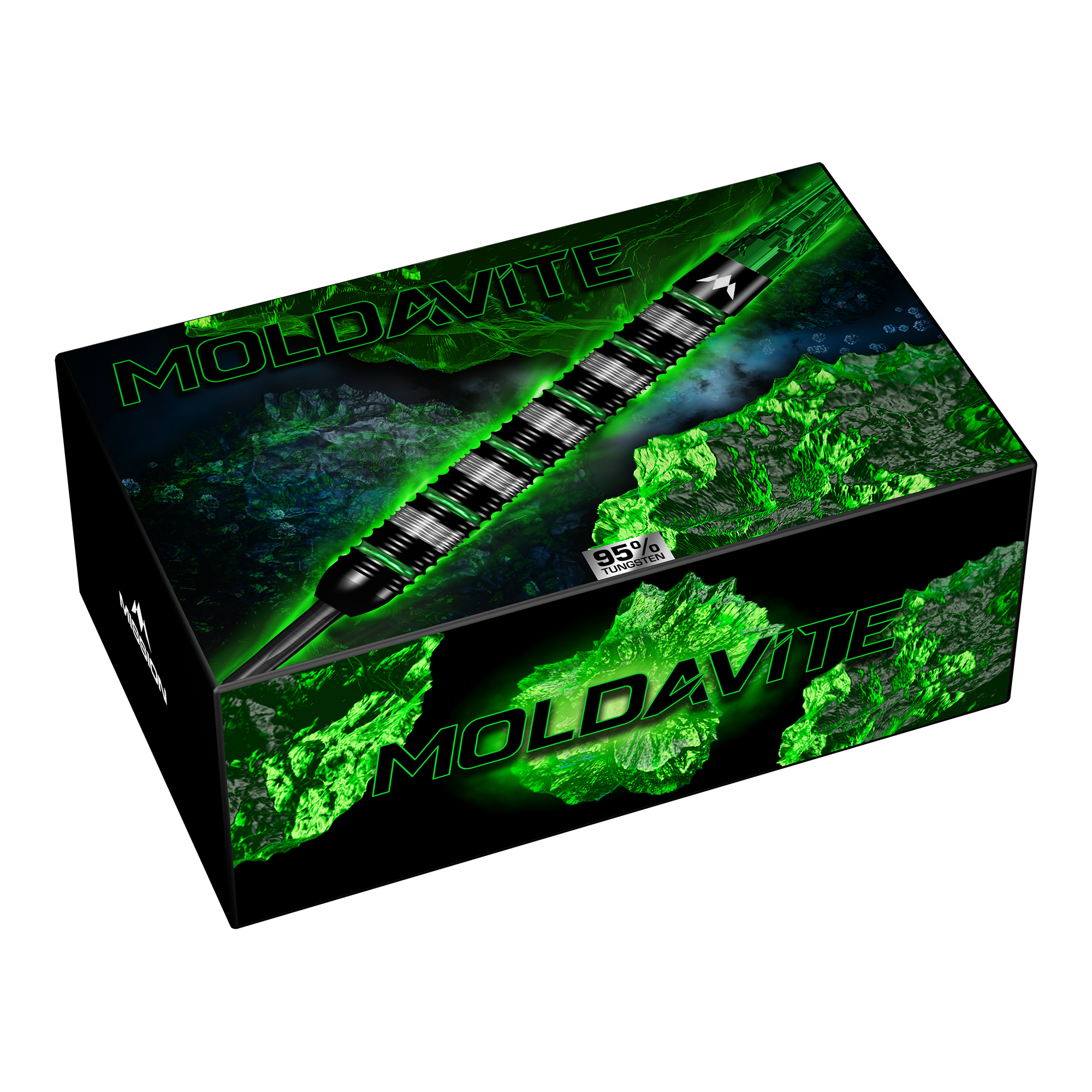 Dardos de acero Mission Moldavite - 23 g Mission Moldavite Steeldarts - 23g ist das abgebildete Produkt. Es handelt sich um hochwertige Steeldarts für Dartspieler.