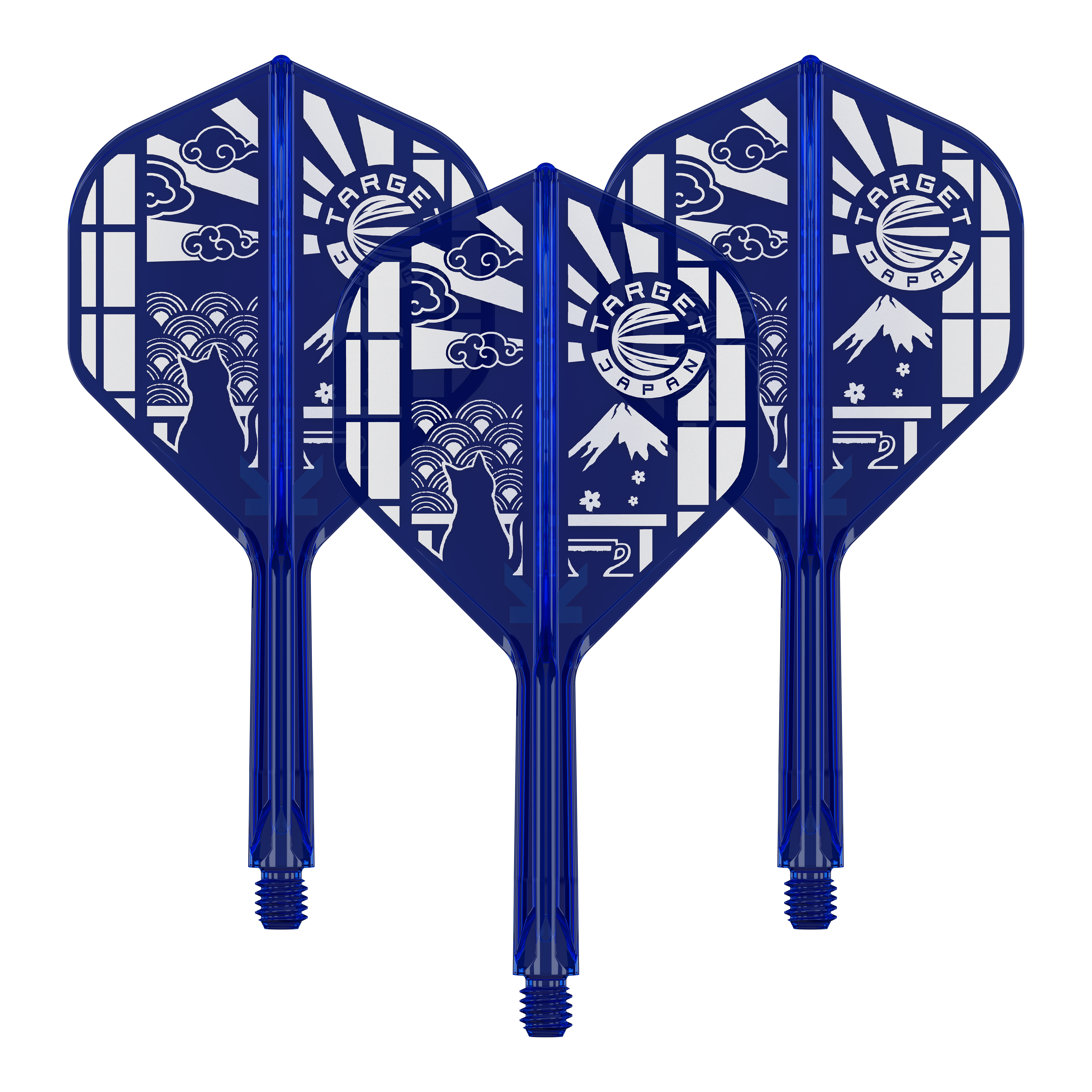 Vuelos estándar Target Japan K-Flex Blue Limited No2 Das Bild zeigt ein Set vom Target Japan K-Flex Blue Limited No2 Flights 26mm. Es handelt sich um blaue Dartflights in einem Set.