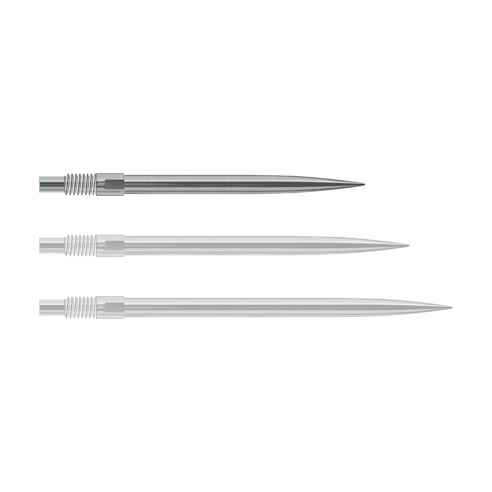 Puntas de dardos Harrows Quick Point - Plateadas Abgebildet sind Harrows QuickPoint Dartspitzen in Silber, 30mm lang. Das Foto stellt das Produkt aus einer anderen Perspektive dar.