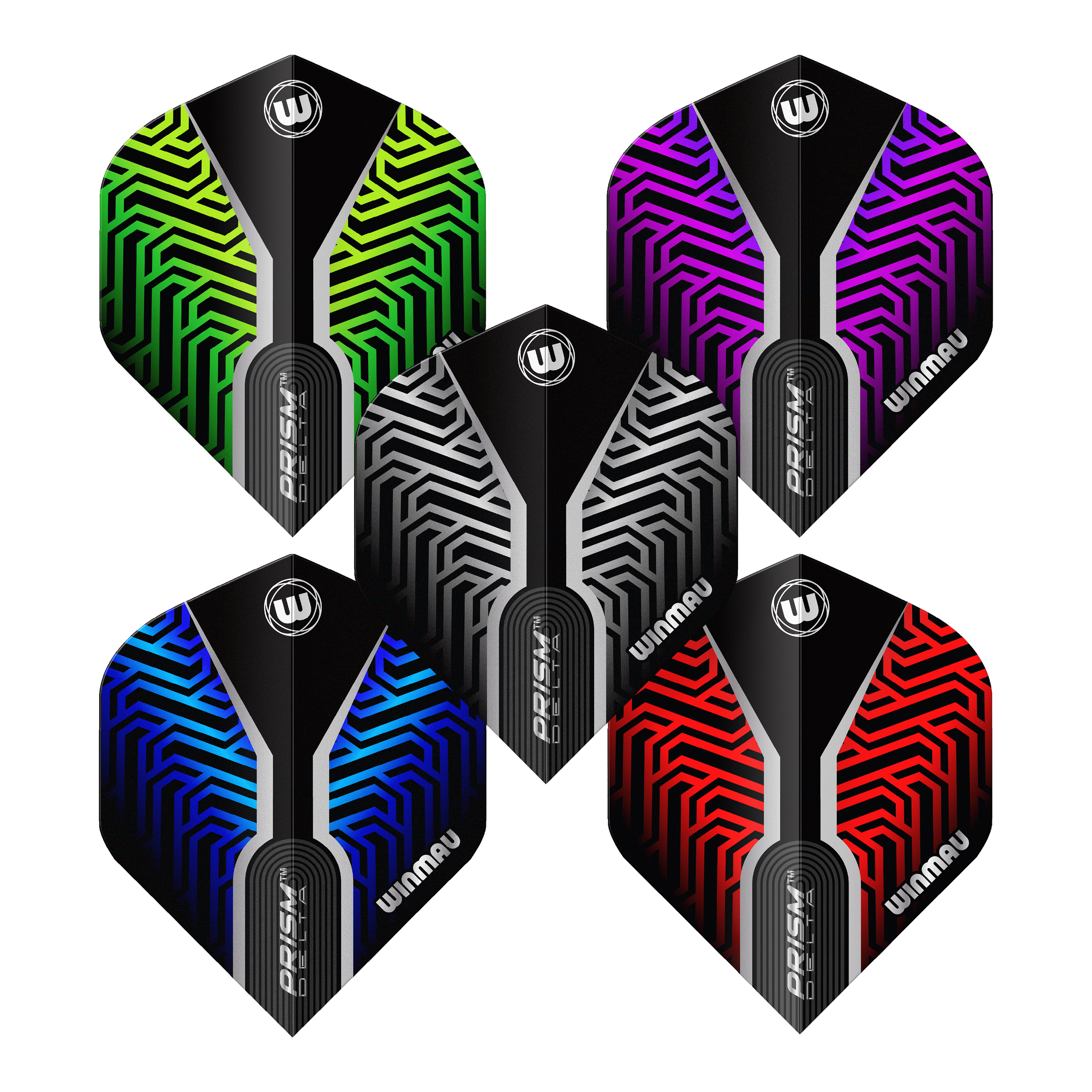Colección de vuelos estándar Winmau Prism Delta No2 Das Bild zeigt die Winmau Prism Delta No2 Standard Flight Collection. Die hochwertigen Flights sind optimal für Dartspieler.