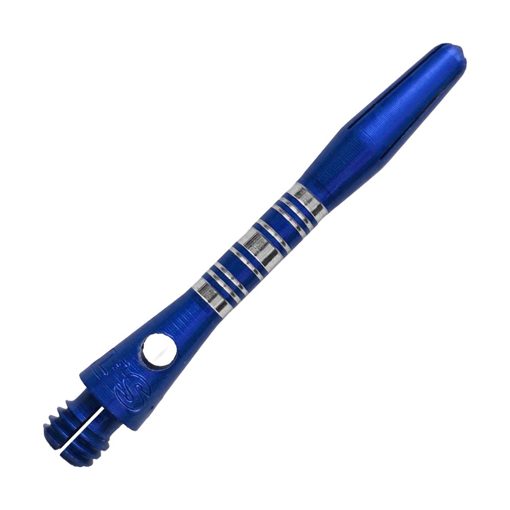 Ejes de aluminio Bulls NL Supra - Azul - 34 mm Bulls NL Supra Aluminium Shafts, blau und 34 mm lang, sind abgebildet. Diese Schäfte sind ideal für Dartspieler, die Wert auf Haltbarkeit legen.