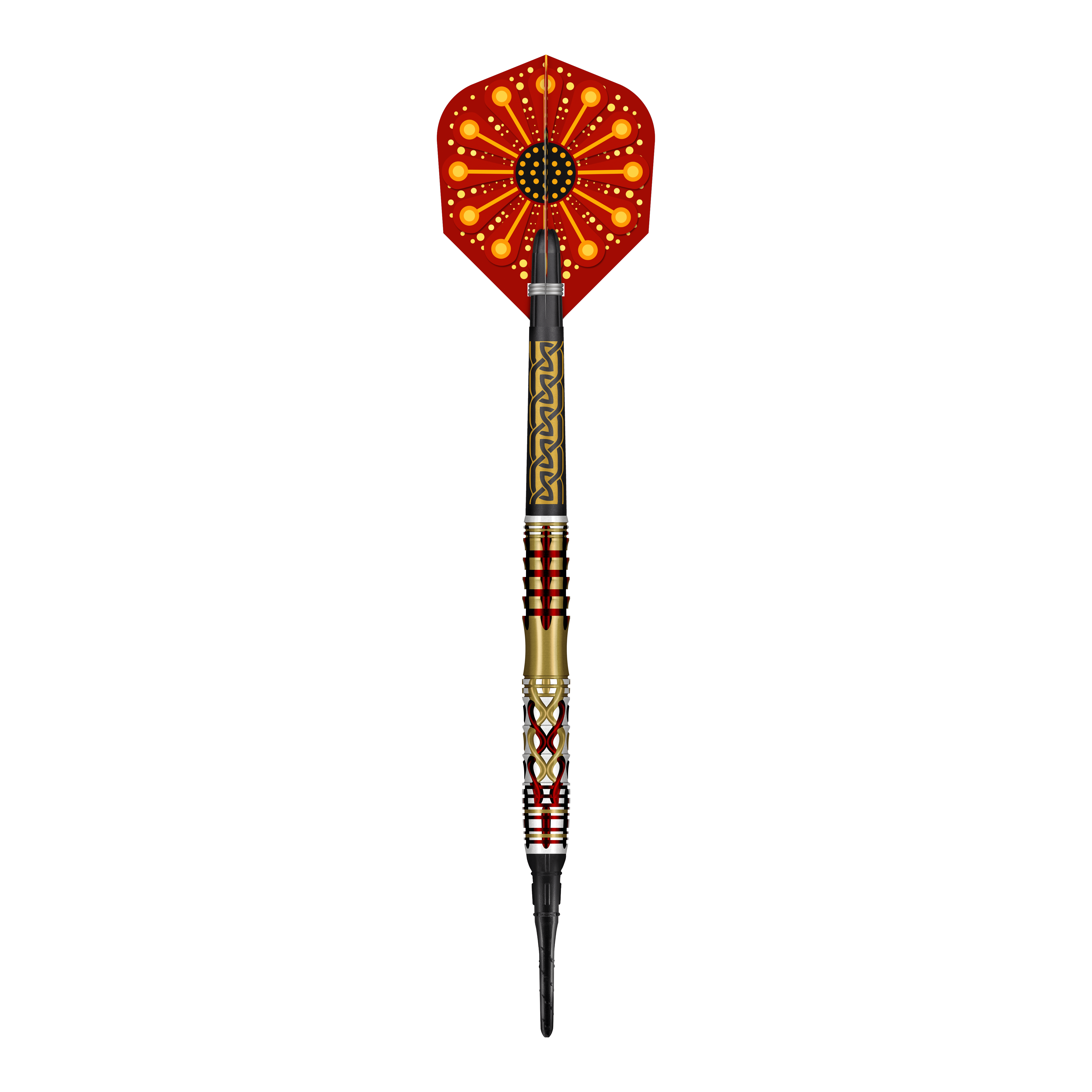 Dardos blandos Shot Goths Alaric - 20 g Abgebildet sind die Shot Goths Alaric Softdarts mit einem Gewicht von 20g. Die Darts sind aus nächster Nähe von der Seite zu sehen.