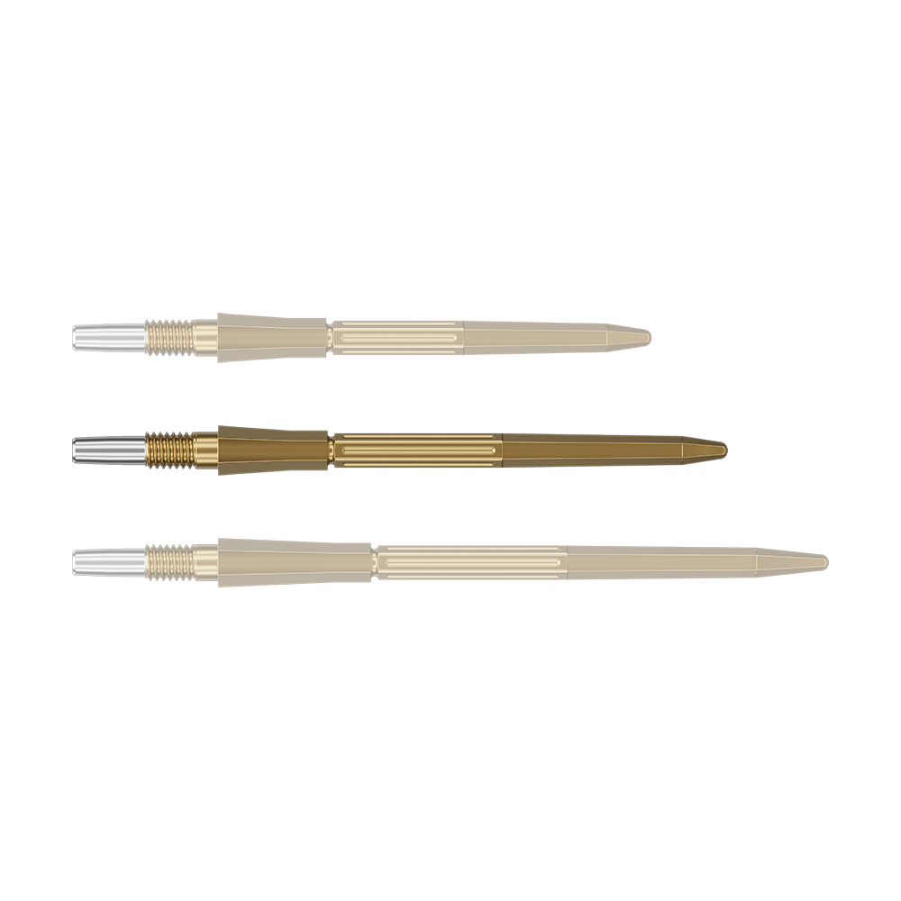 Puntas de dardo Target Elysian Archetype 43 Swiss Point de acero - Oro Abgebildet ist eine einzelne goldene Dartspitze. Die Dartspitze gehört zur Serie Target Elysian Archetype 43 SwissPoint, 35 mm.