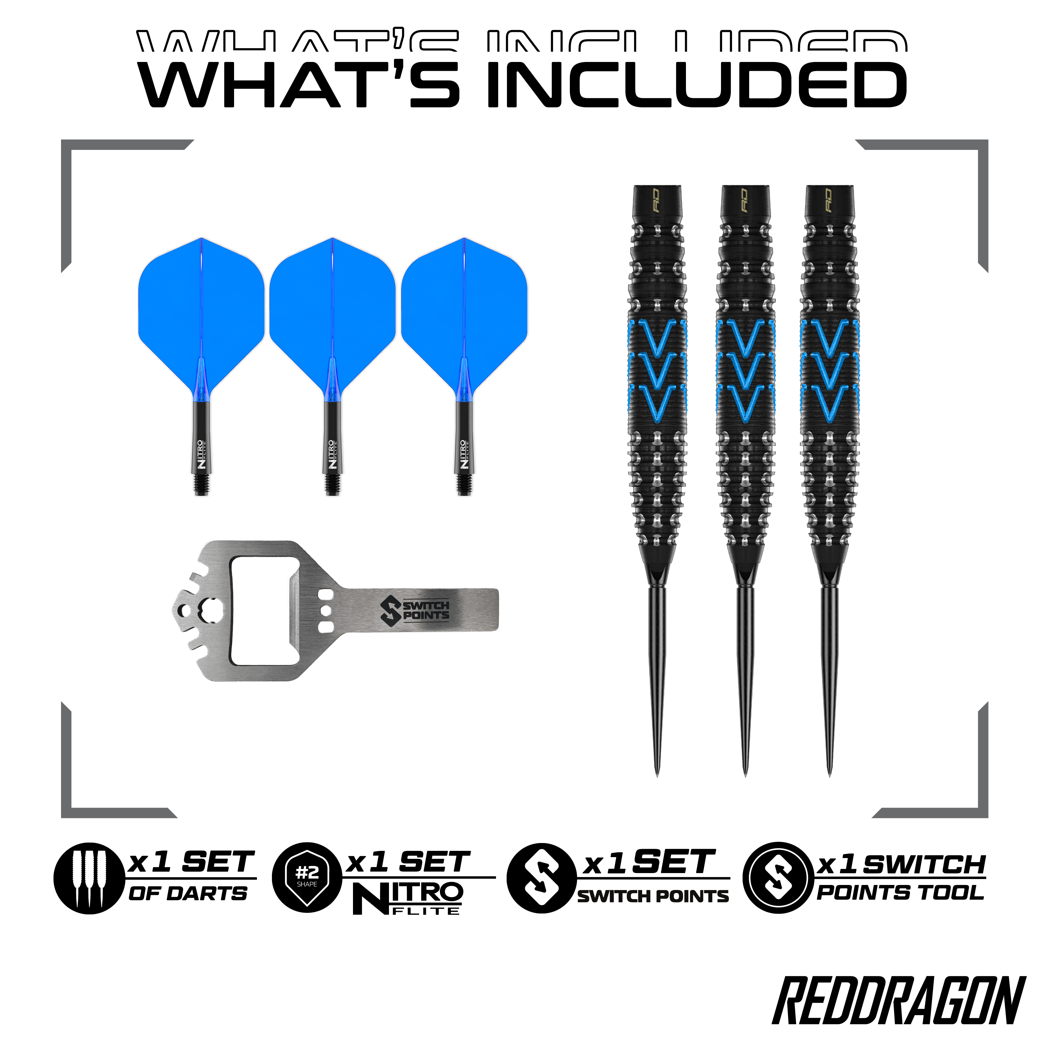 Dardos de acero Red Dragon AMP Torpedo Switch Point Auf dem Bild ist Red Dragon AMP Torpedo Switch Point Steeldarts zu sehen. Diese Darts bieten eine innovative Switch Point Funktion.