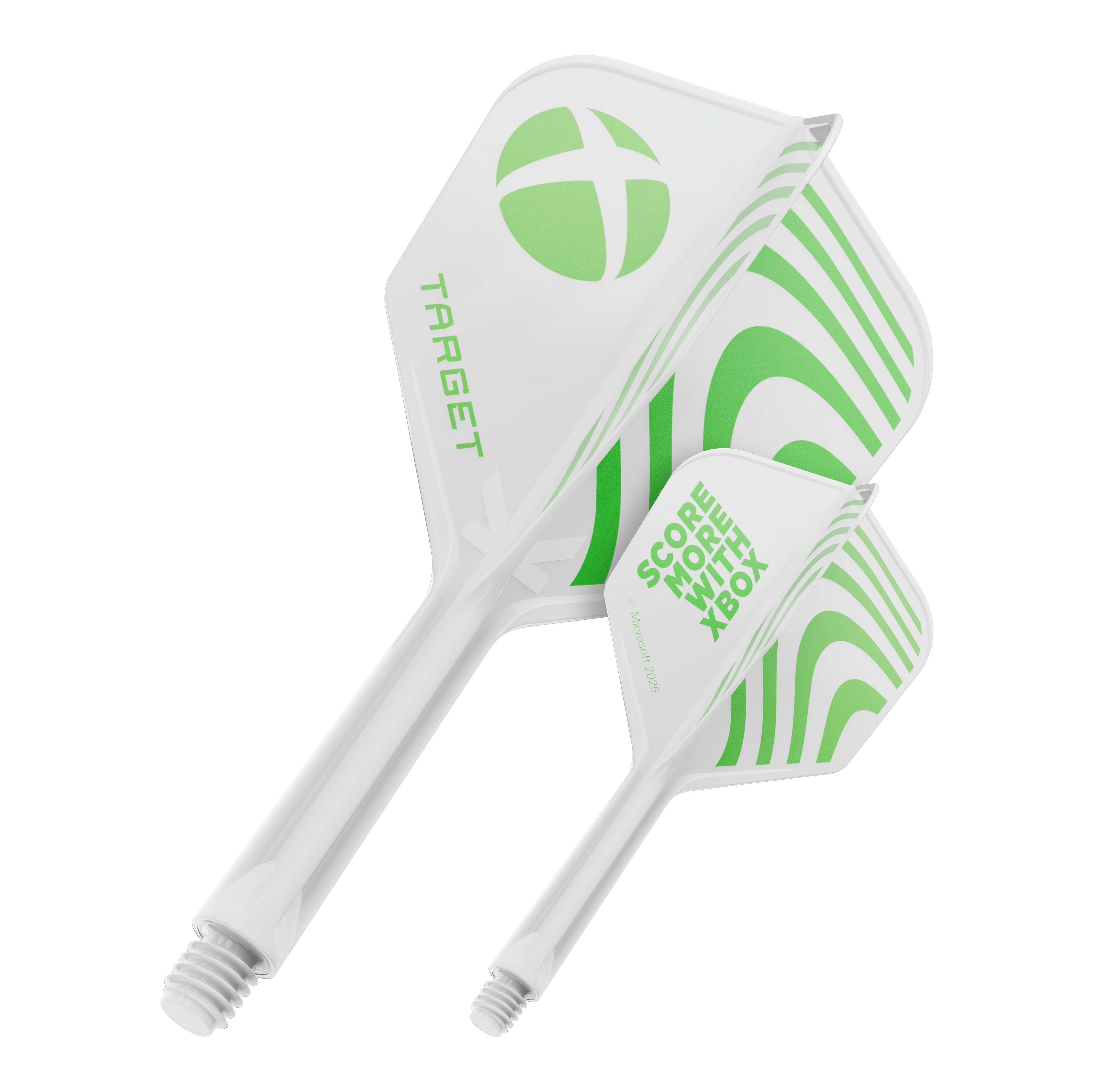 Plumas Target Xbox K-Flex No6 - Blancas Hier ist wahrscheinlich ein Target Xbox KFlex No6 Flights in der Größe 26mm abgebildet. Die Darstellung zeigt ein einzelnes Dart-Flight-Zubehörteil.