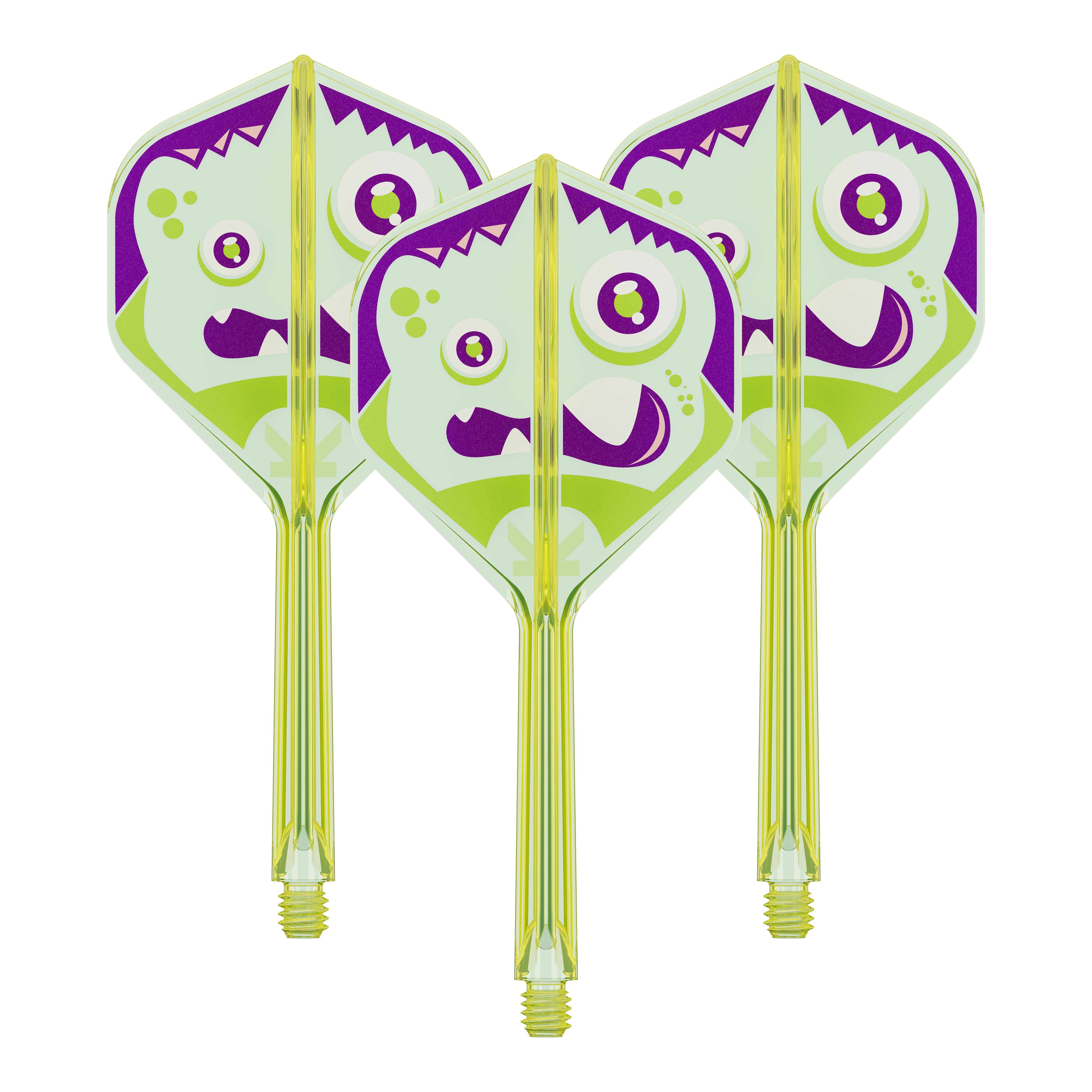 Das Bild zeigt ein Set von Target Japan K-Flex Xeno No2 Standard Flights, 33 mm. Dieses Set wird im Dartsport verwendet.