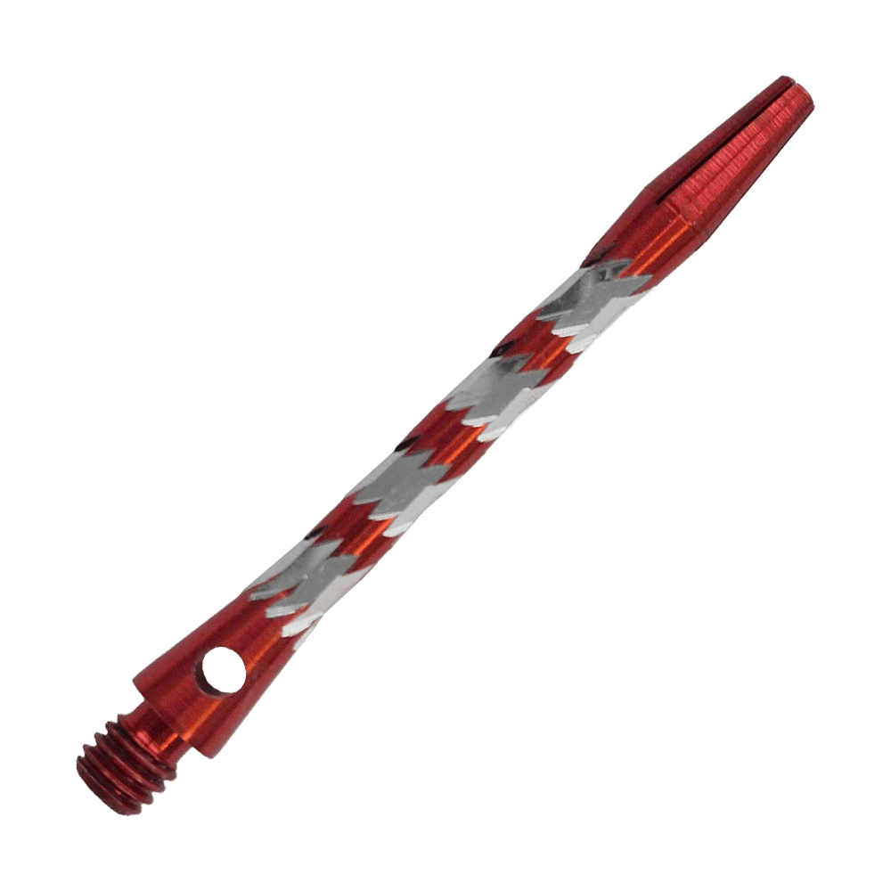 Ejes de aluminio Bulls NL Minor - Rojo - 46 mm Bulls NL Minor Aluminium Shafts in Rot, 46 mm lang. Abgebildet ist ein roter Aluminiumschaft für Dartpfeile.