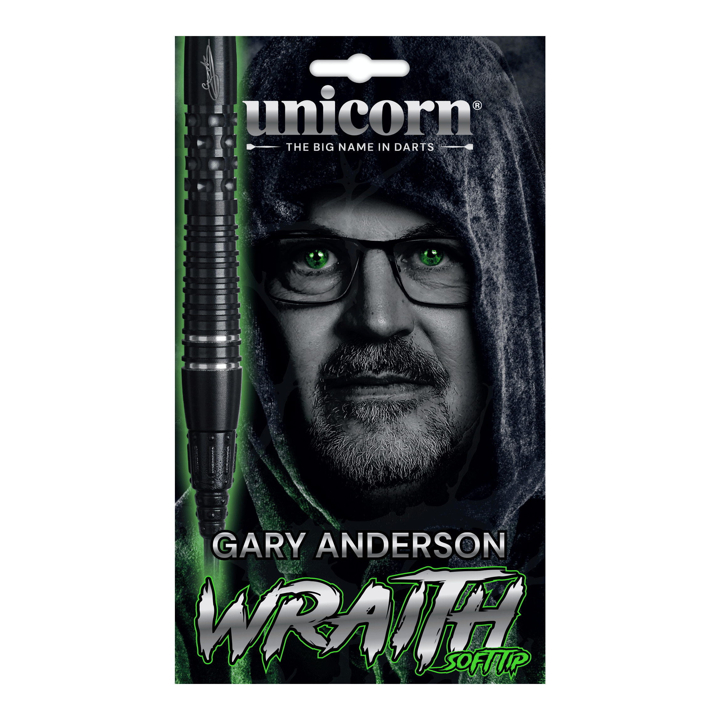 Dardos blandos Unicorn Wraith Gary Anderson Phase 6 - 20 g Unicorn Wraith Gary Anderson Phase 6 Softdarts mit 20g Gewicht ist auf dem Bild zu sehen. Der Softdart ist detailliert dargestellt.