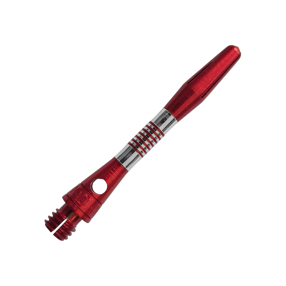 Ejes de aluminio Cetra de los Bulls NL - Rojo Gezeigt werden rote BullsNL Cetra Aluminium Shafts mit einer Länge von 34 mm. Das Produkt ist für das Dartspiel gedacht.