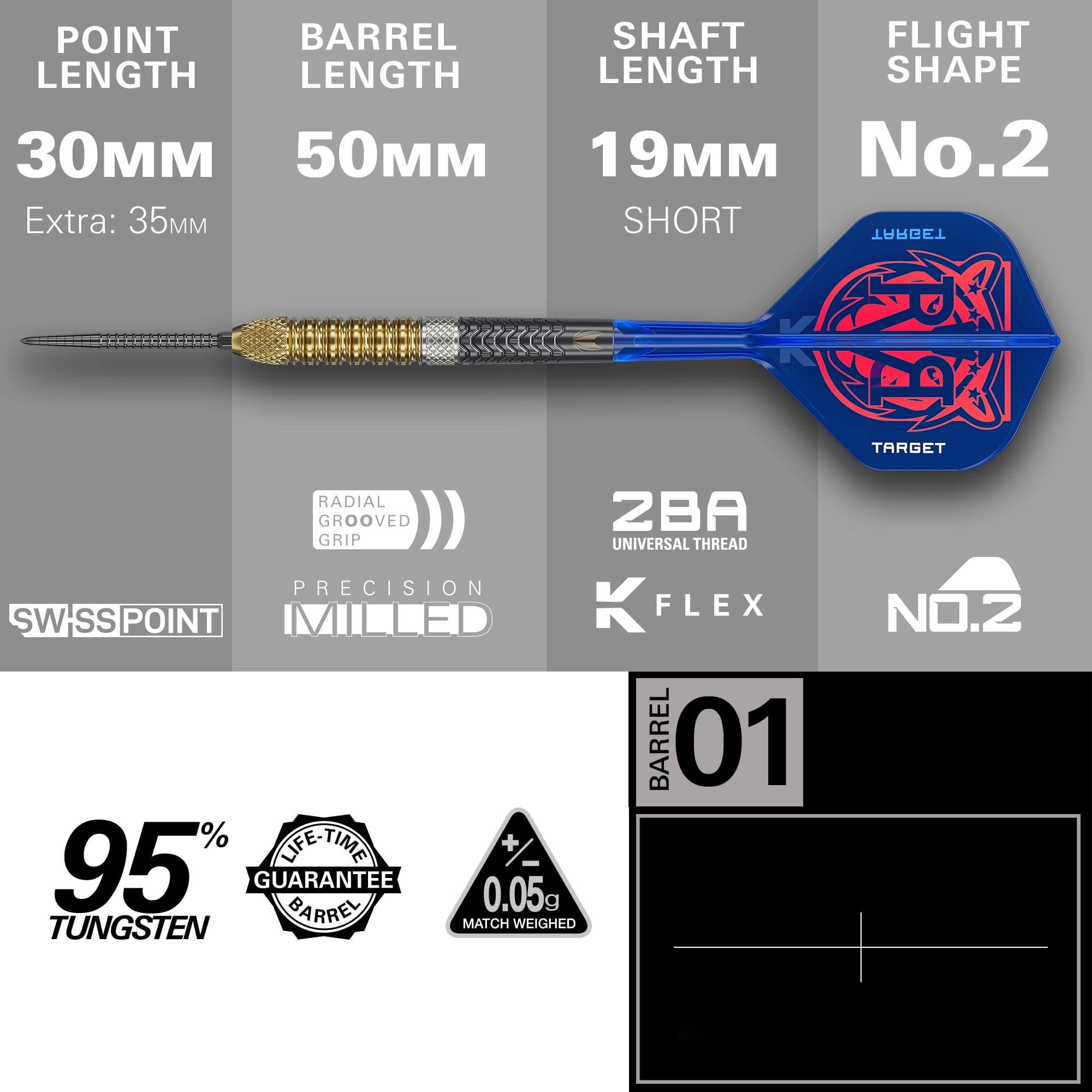 Target Raymond Van Barneveld GEN6 Dardos de acero con punta suiza Zu sehen ist das Produkt Target Raymond Van Barneveld GEN6 Swiss Point Steeldarts. Diese Steeldarts sind für professionelle Dartspieler gedacht.