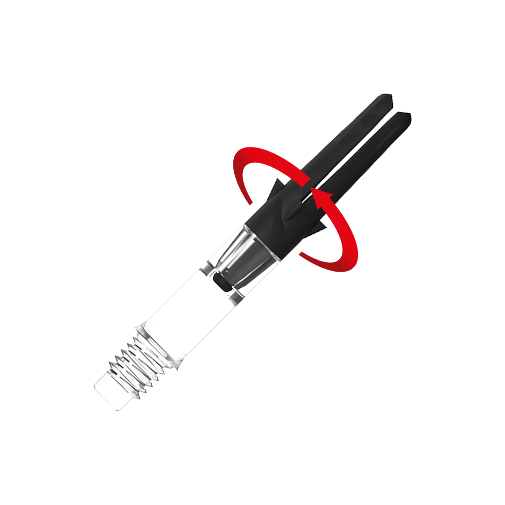 Flecha recta silenciosa de carbono estilo L - Transparente Zu sehen ist ein Produkt mit dem Namen L-Style L-Shaft Carbon Silent Straight Clear OhneKappen 32mm 2 Symbol. Es scheint ein Schaft für Dartpfeile zu sein.
