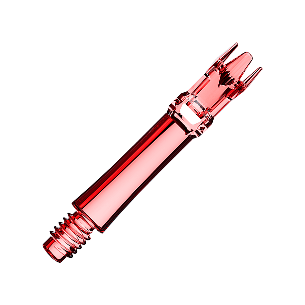 Ejes de repuesto L-Style L-System - Rojo transparente Das Bild präsentiert zwei rote transparente Ersatzshafts. Die Shafts liegen parallel.