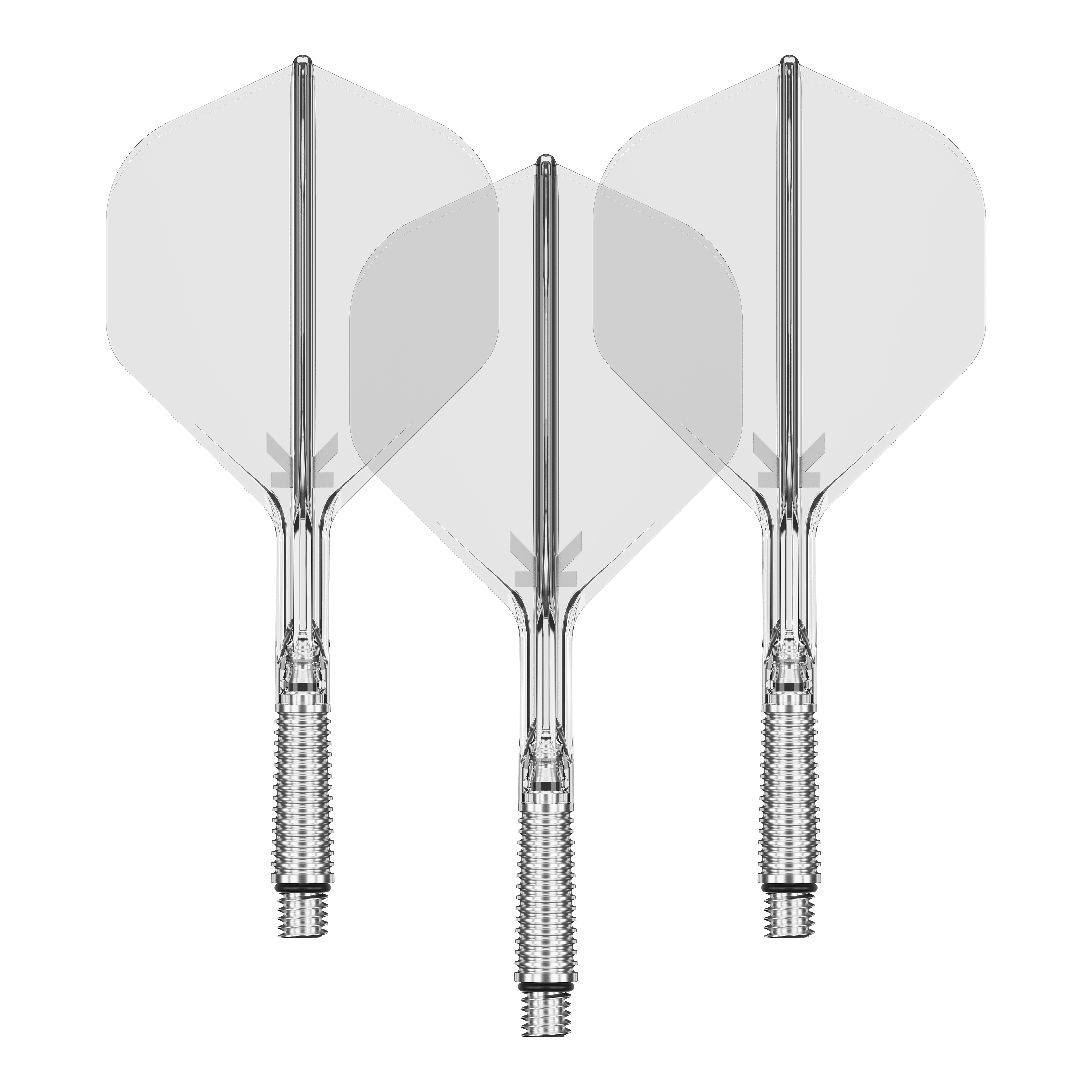 Vuelos estándar Target K-Shift No2 - Transparente Hier sieht man ein Set von Target KShift No2 Standard Flights in transparenter Optik mit 33mm Länge. Dieses Set ist für Dartpfeile gedacht.