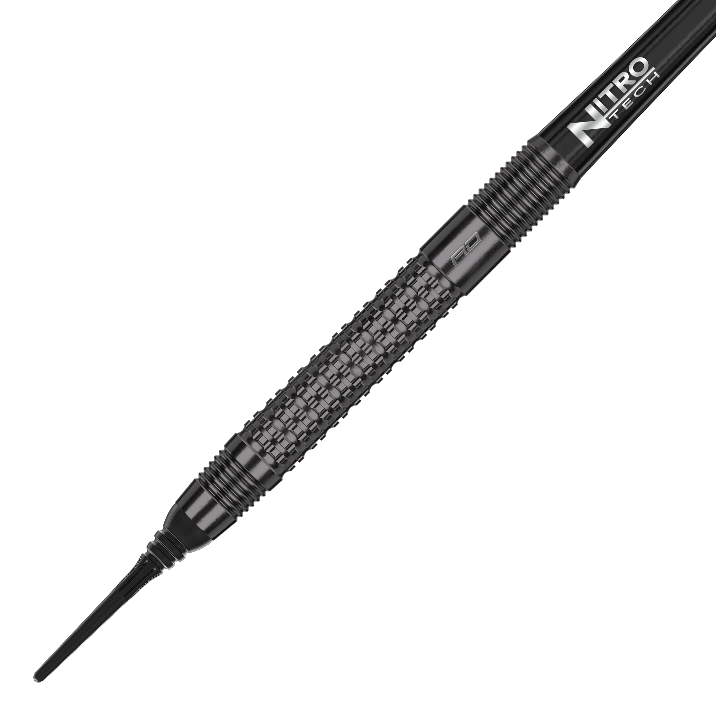 Dardos blandos Red Dragon T-800 - 20 g Das Bild zeigt einen Red Dragon T-800 Softdart mit einem Gewicht von 20 Gramm. Der Dart ist schwarz und hat eine strukturierte Griffzone für besseren Halt.