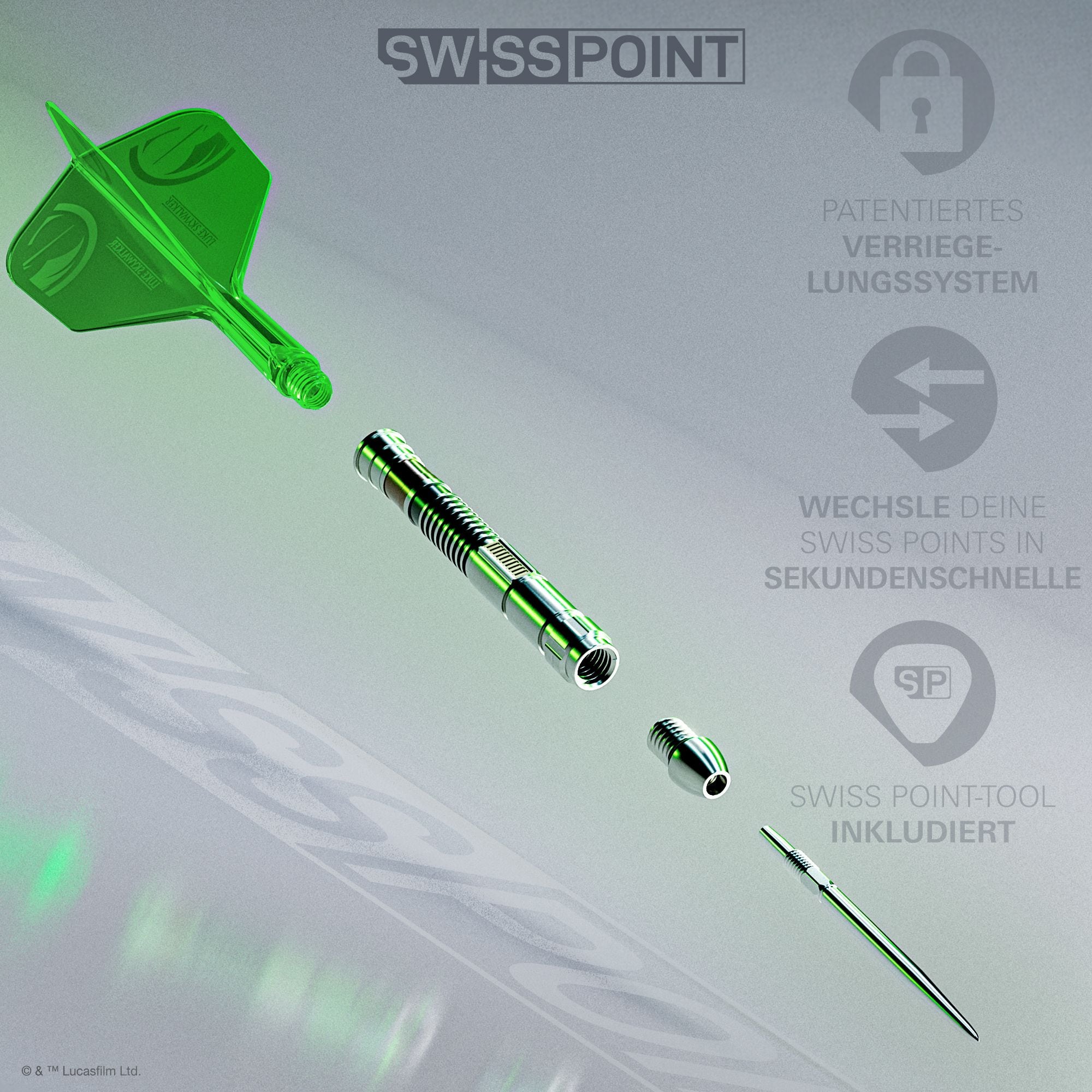 Dardos Target Star Wars Luke Skywalker Jedi Knight Lightsaber Edición Limitada Primera Edición - 24 g Hier ist das Produkt Target Star Wars Luke Skywalker The Jedi Knight Light Saber Limited Edition Steeldarts - 24g zu sehen. Die Darts sind eine Sonderedition und haben ein Star Wars-Design.