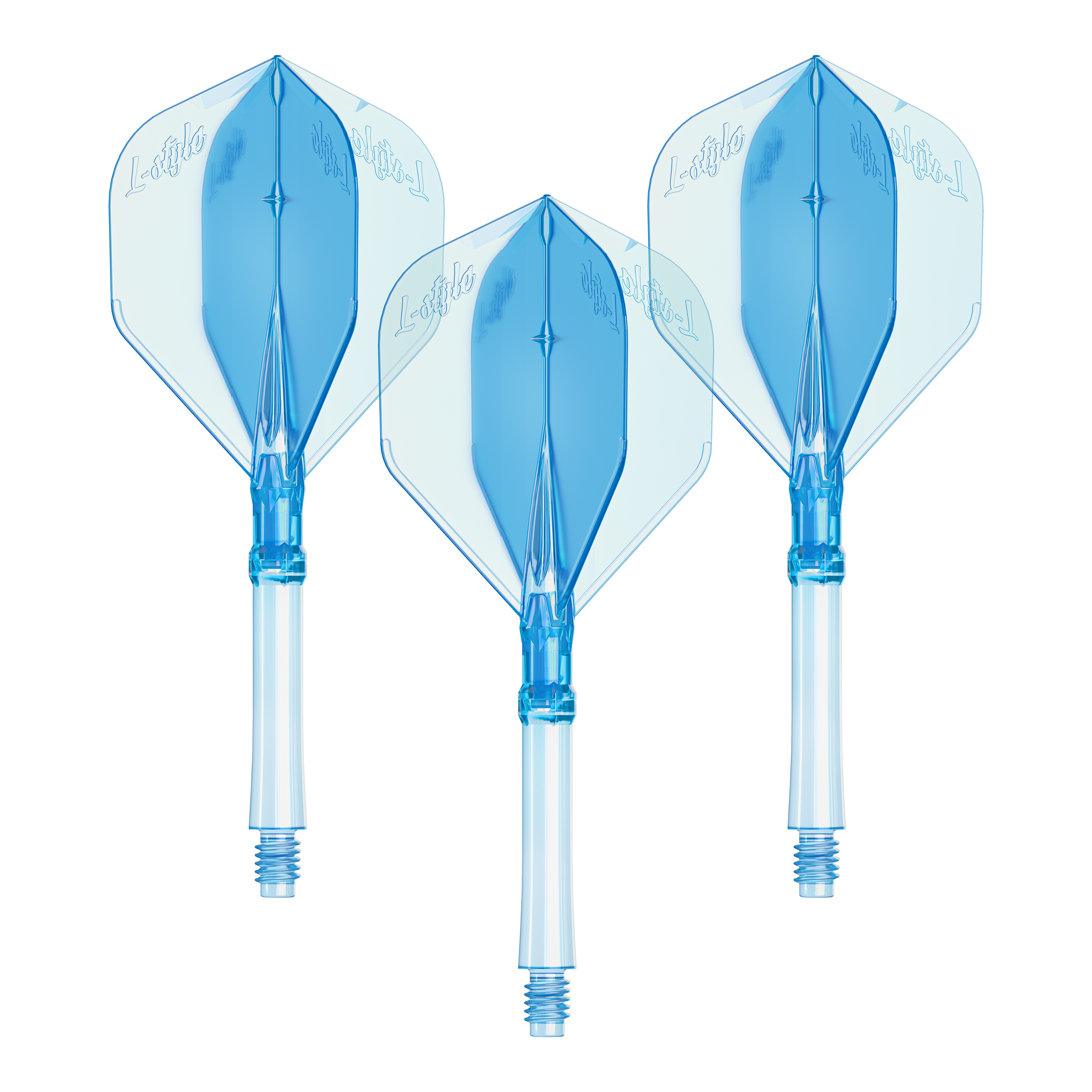 Vuelos L-Style L-System L1 - Azul claro Dargestellt ist ein Set L-Style L-System Flights in klarblau, in der großen Größe 330. Das Produkt ist ein Zubehörteil für Dartpfeile.